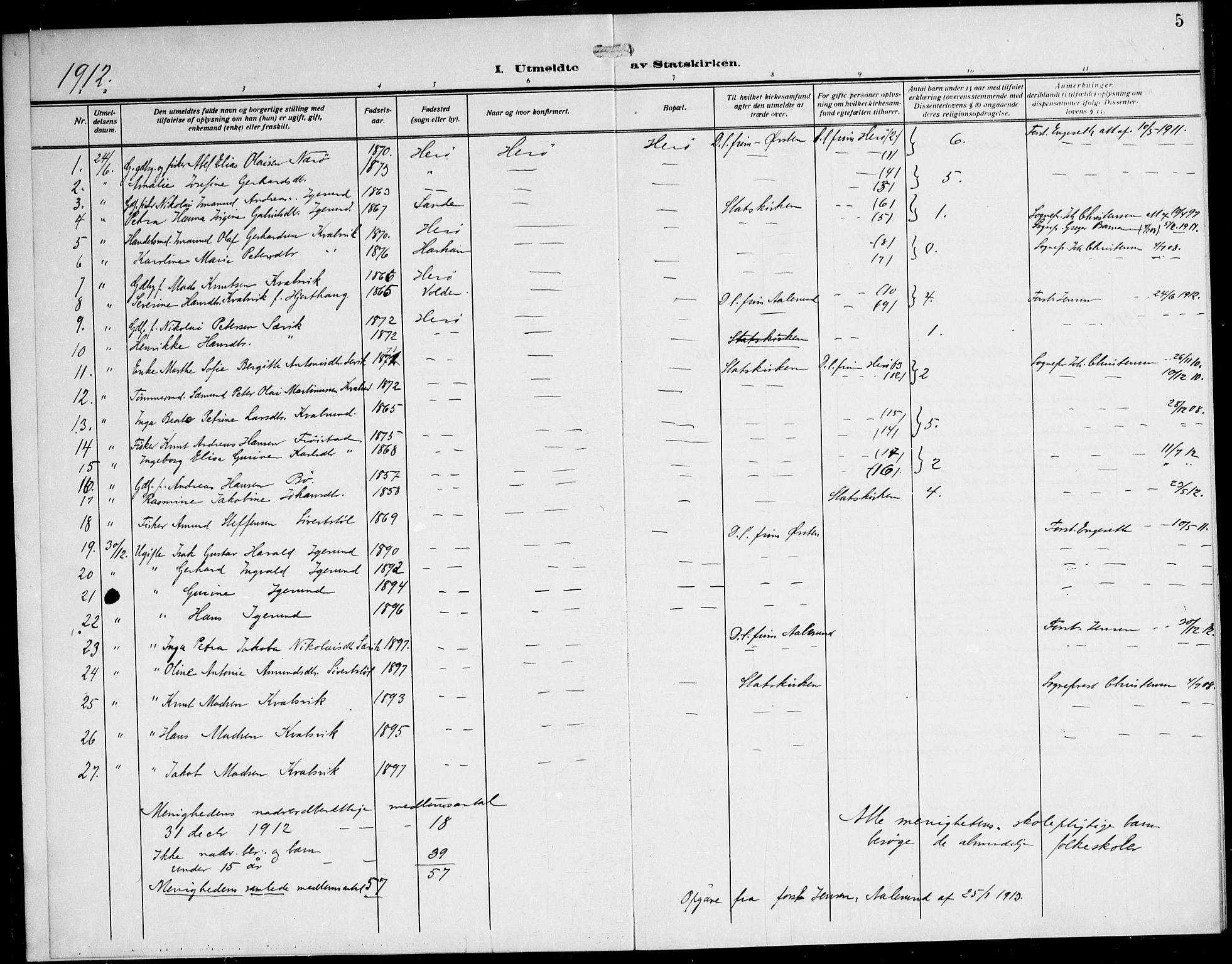 Ministerialprotokoller, klokkerbøker og fødselsregistre - Møre og Romsdal, AV/SAT-A-1454/507/L0076: Parish register (official) no. 507A11, 1893-1925, p. 5