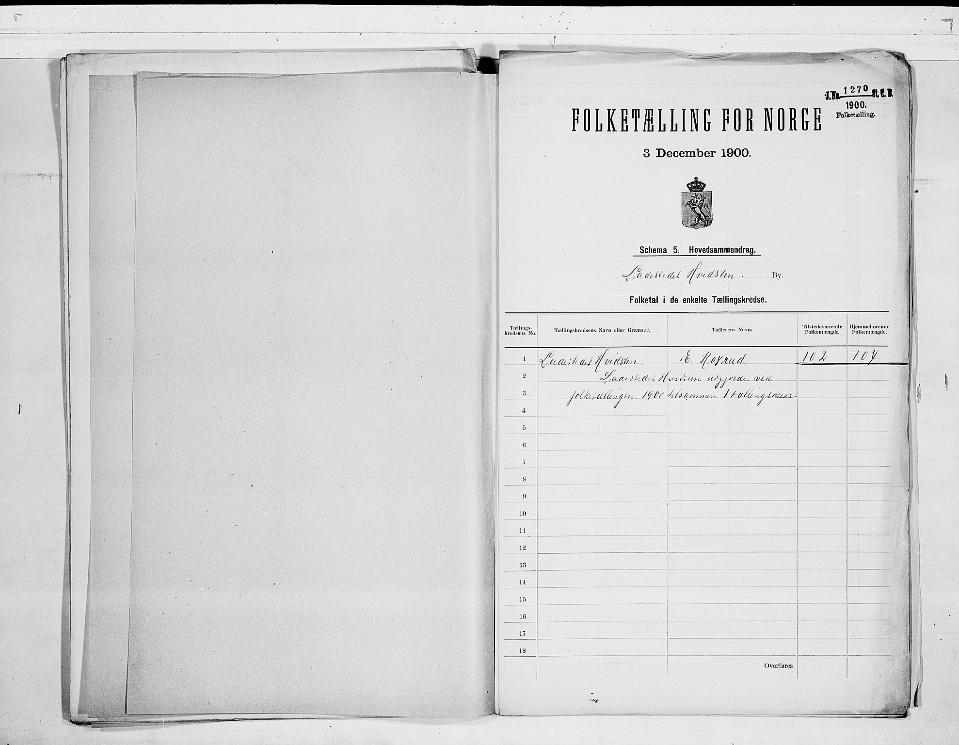 SAO, 1900 census for Hvitsten, 1900, p. 2