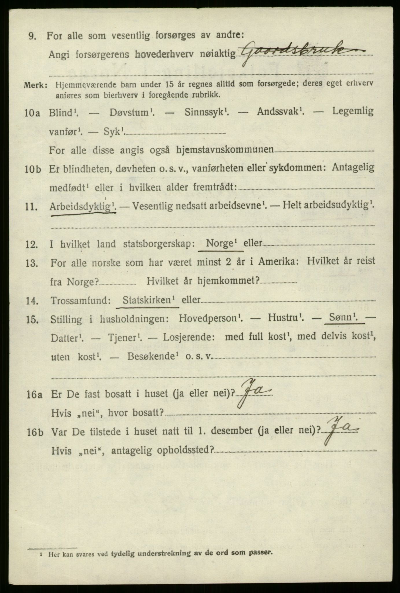 SAB, 1920 census for Gloppen, 1920, p. 2773