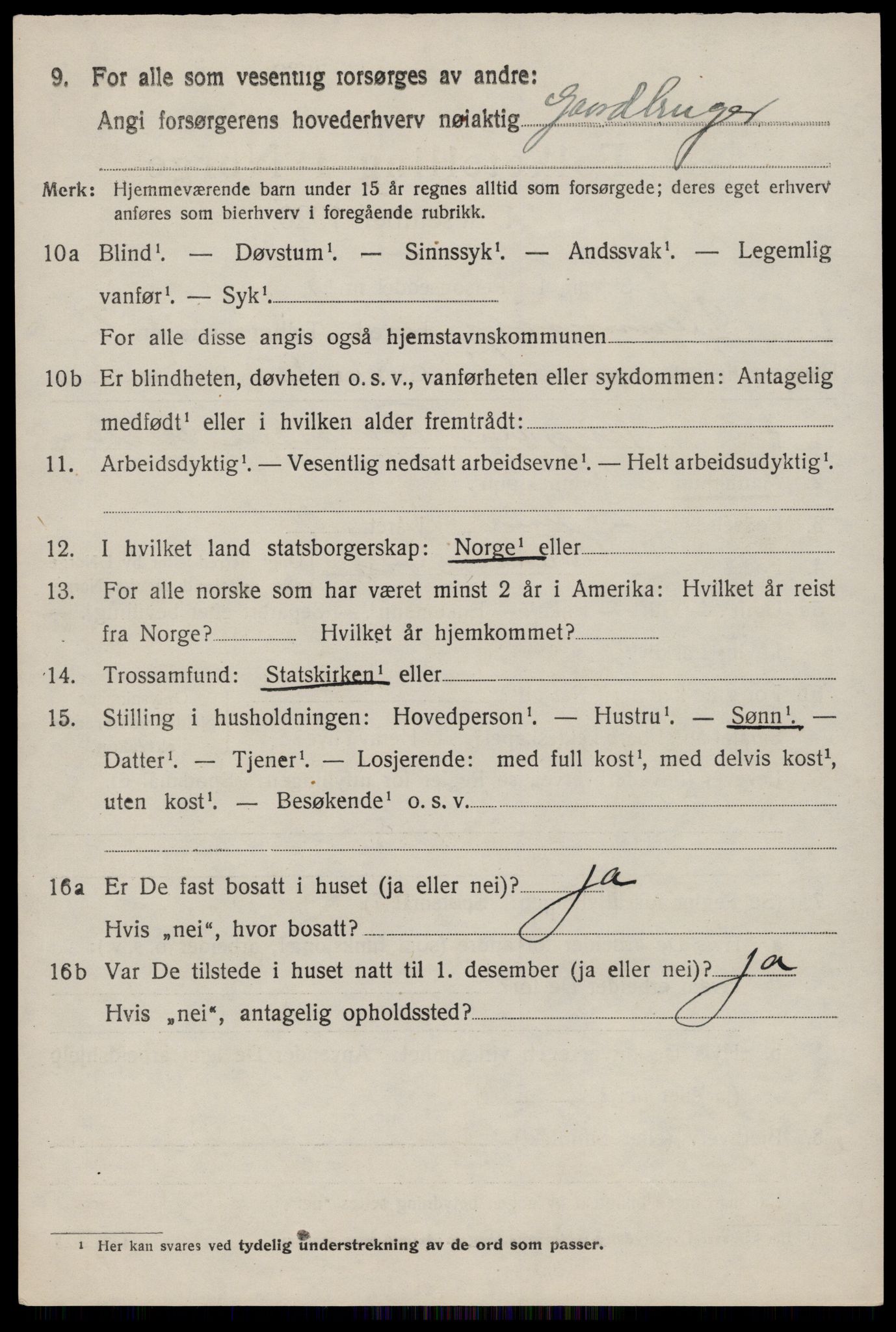 SAST, 1920 census for Rennesøy, 1920, p. 1119