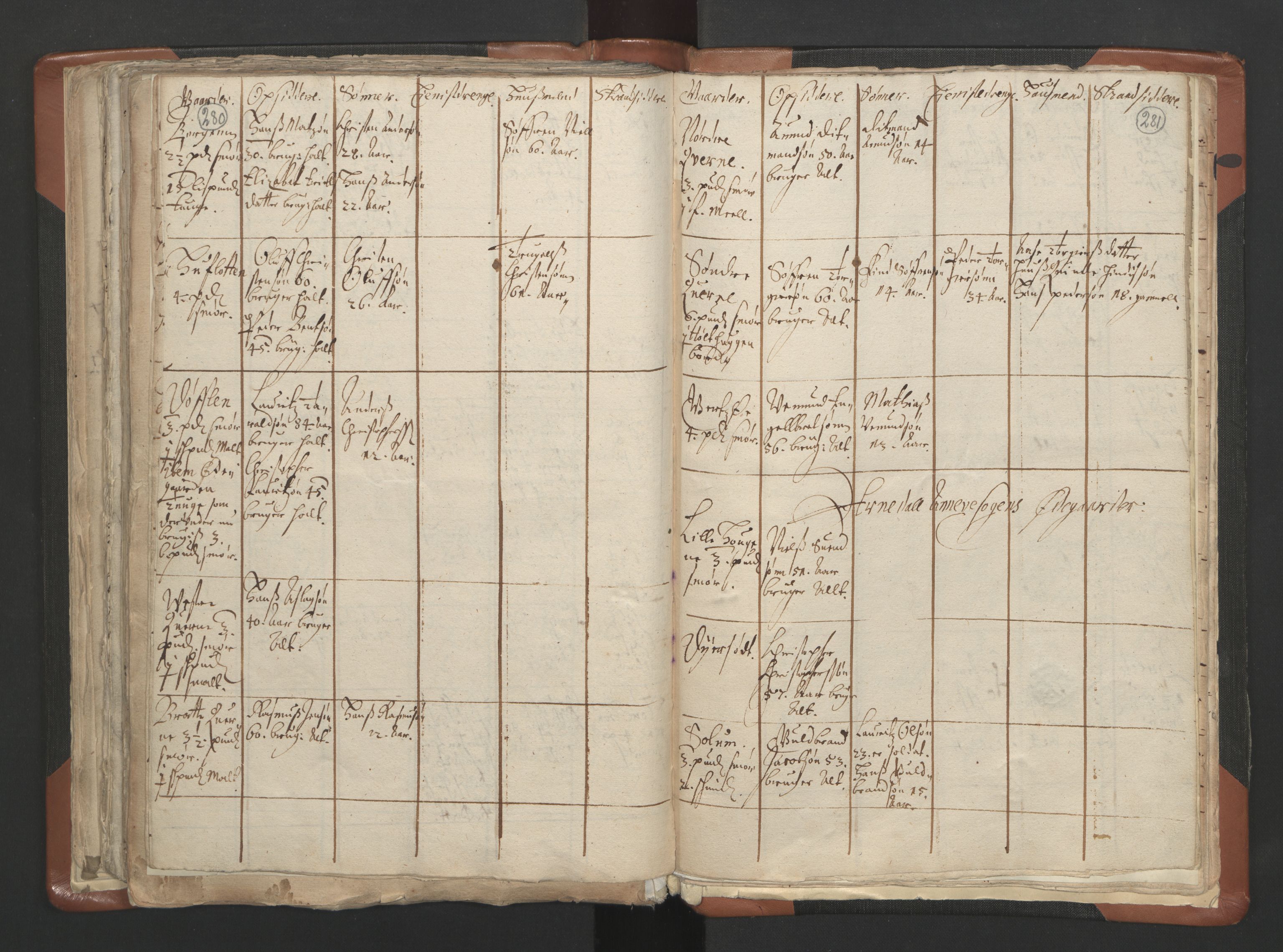 RA, Vicar's Census 1664-1666, no. 10: Tønsberg deanery, 1664-1666, p. 280-281