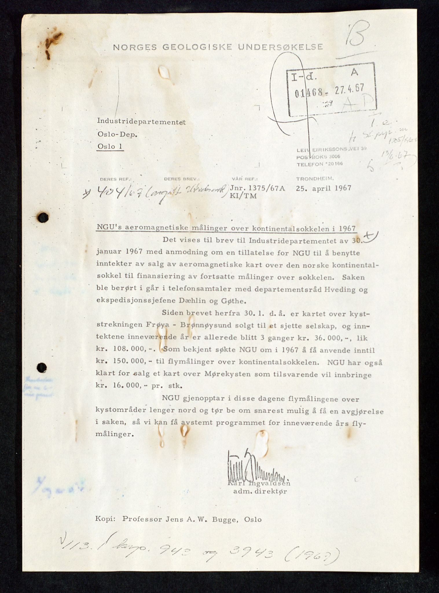Industridepartementet, Oljekontoret, AV/SAST-A-101348/Db/L0005: Seismiske undersøkelser, 1963-1972, p. 26