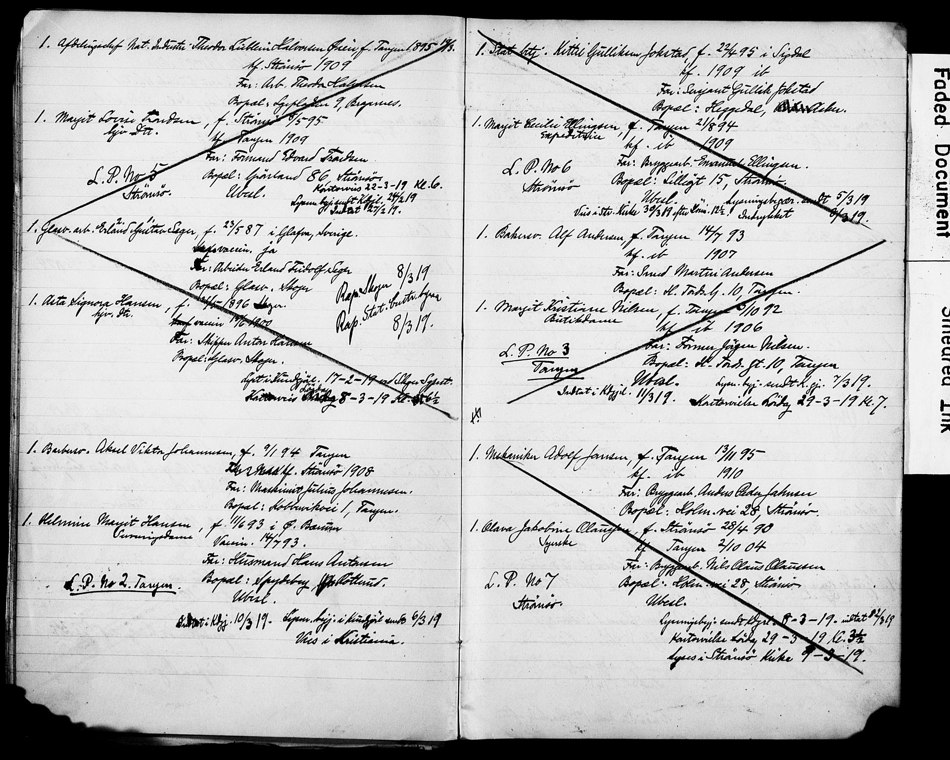 Strømsø kirkebøker, AV/SAKO-A-246/H/Ha/L0014: Banns register no. 14, 1911-1920