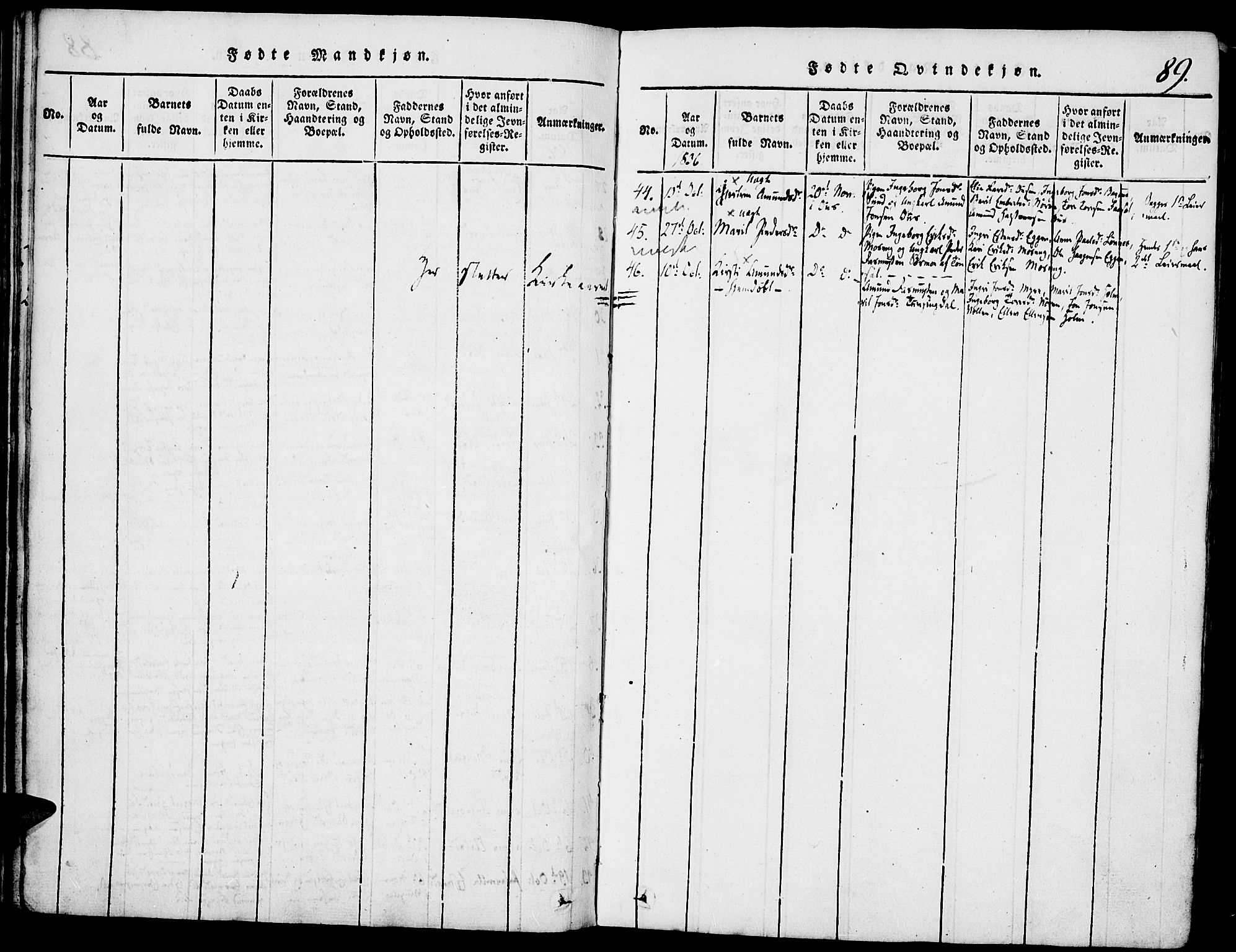 Tolga prestekontor, SAH/PREST-062/K/L0004: Parish register (official) no. 4, 1815-1836, p. 89