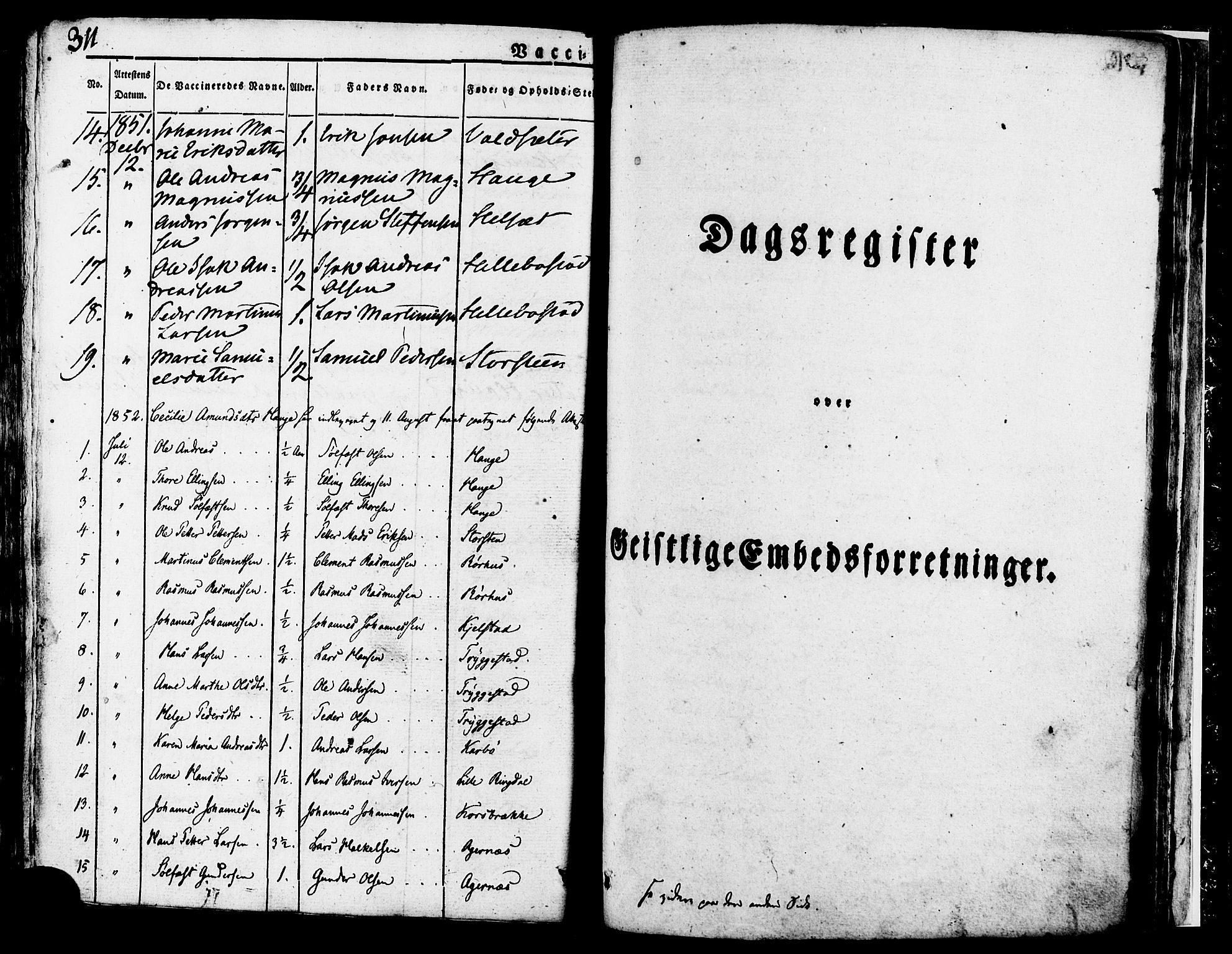Ministerialprotokoller, klokkerbøker og fødselsregistre - Møre og Romsdal, SAT/A-1454/517/L0221: Parish register (official) no. 517A01, 1827-1858, p. 311