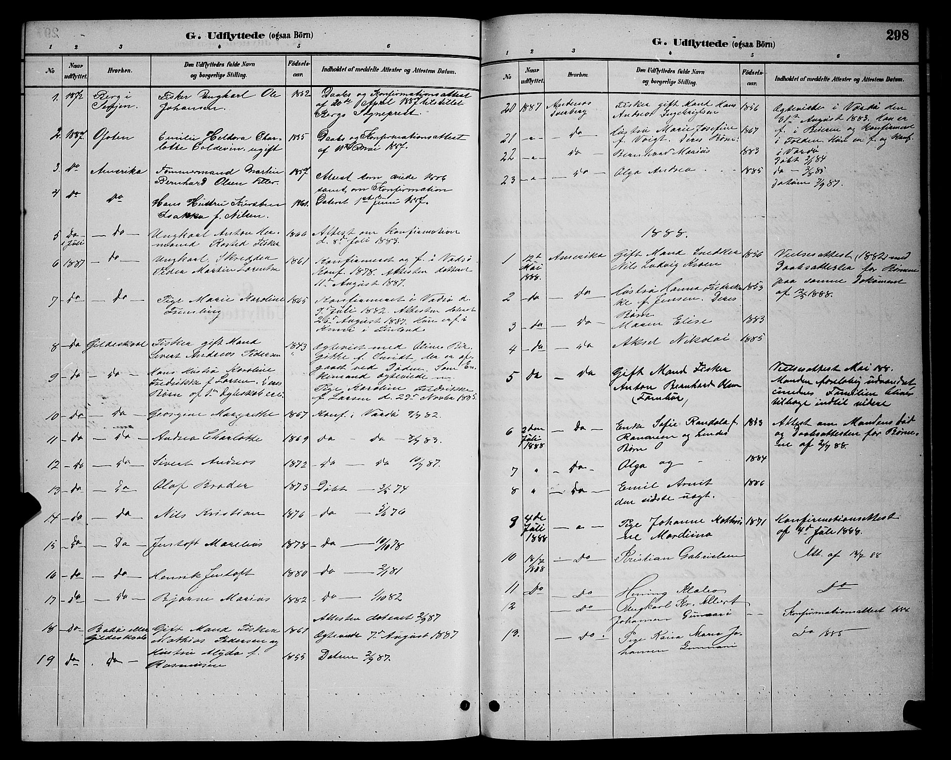 Vardø sokneprestkontor, SATØ/S-1332/H/Hb/L0005klokker: Parish register (copy) no. 5, 1887-1892, p. 298