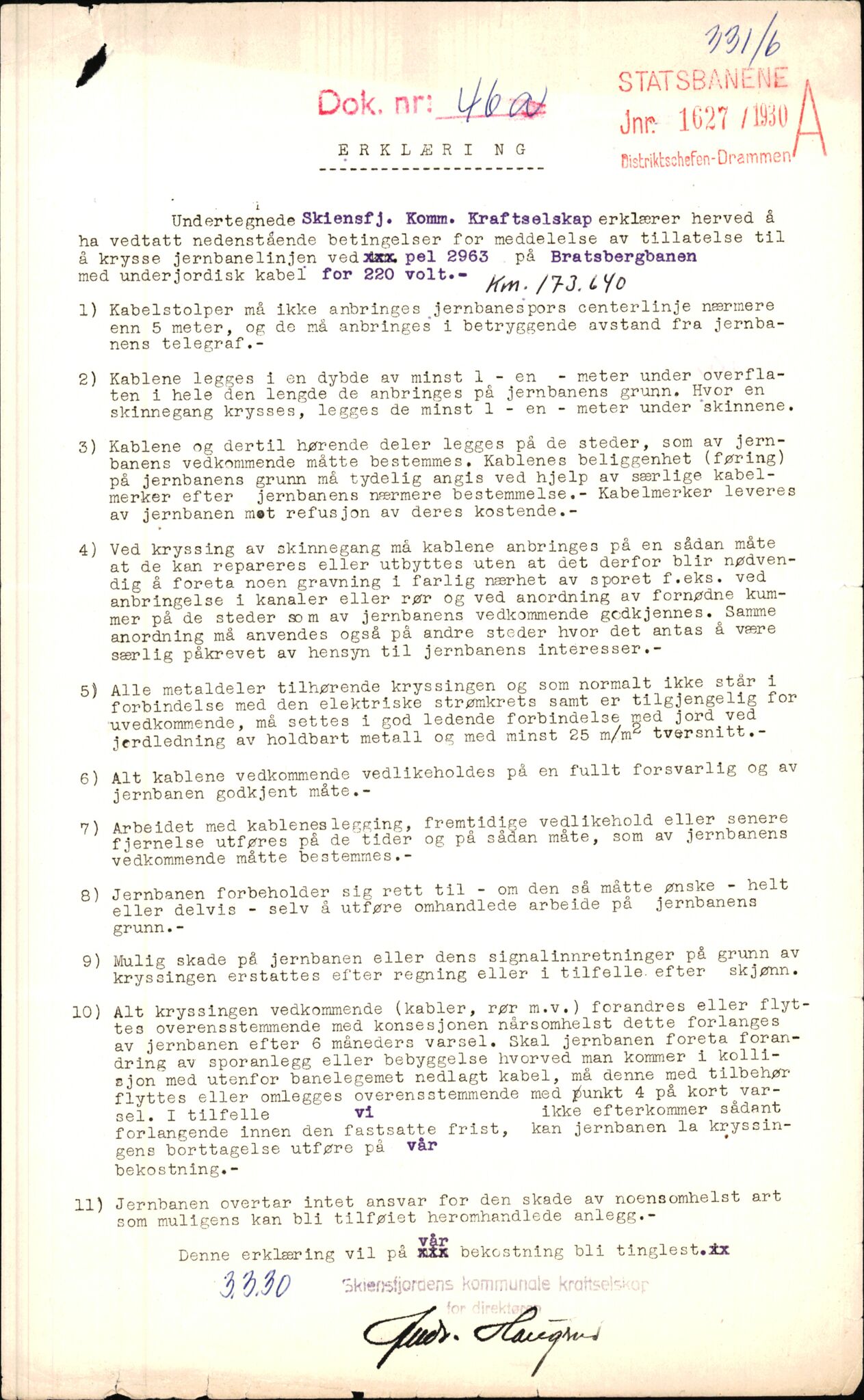 Norges Statsbaner Drammen distrikt (NSB), AV/SAKO-A-30/F/Fe/Fee/L0003: Kabelkryss Drammenbanen, Bratsbergbanen, Numedalsbanen og Sørlandsbanen, 1903-1989, p. 921