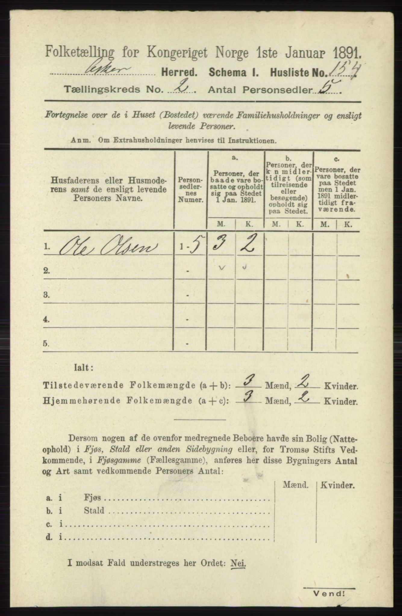 RA, 1891 census for 0220 Asker, 1891, p. 908