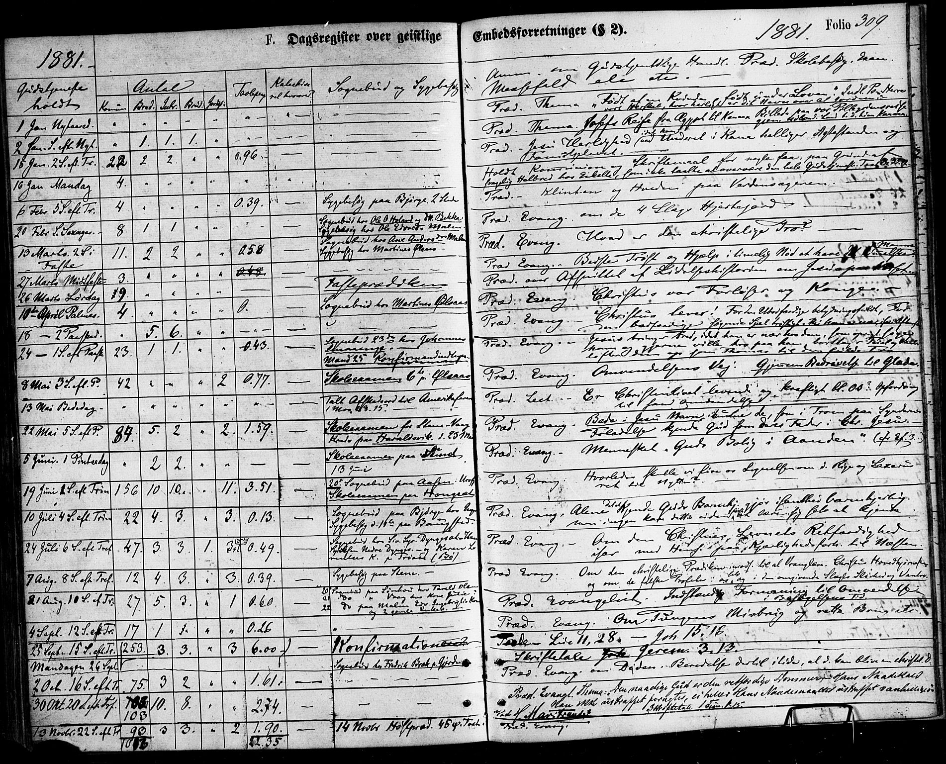 Ministerialprotokoller, klokkerbøker og fødselsregistre - Nordland, AV/SAT-A-1459/812/L0177: Parish register (official) no. 812A06, 1875-1885, p. 309