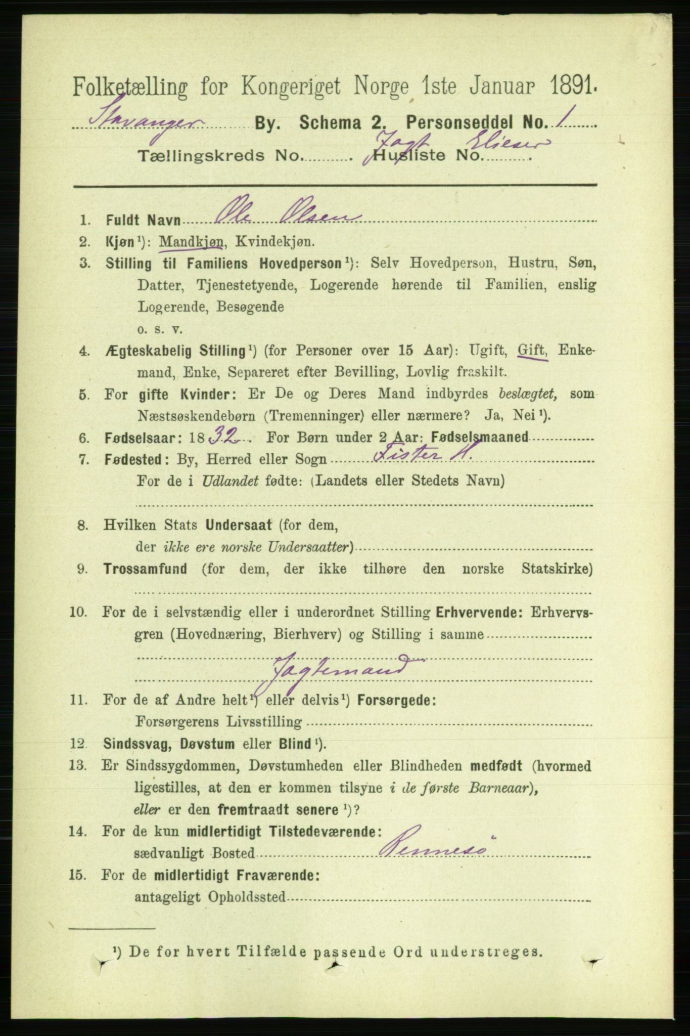 RA, 1891 census for 1103 Stavanger, 1891, p. 29916