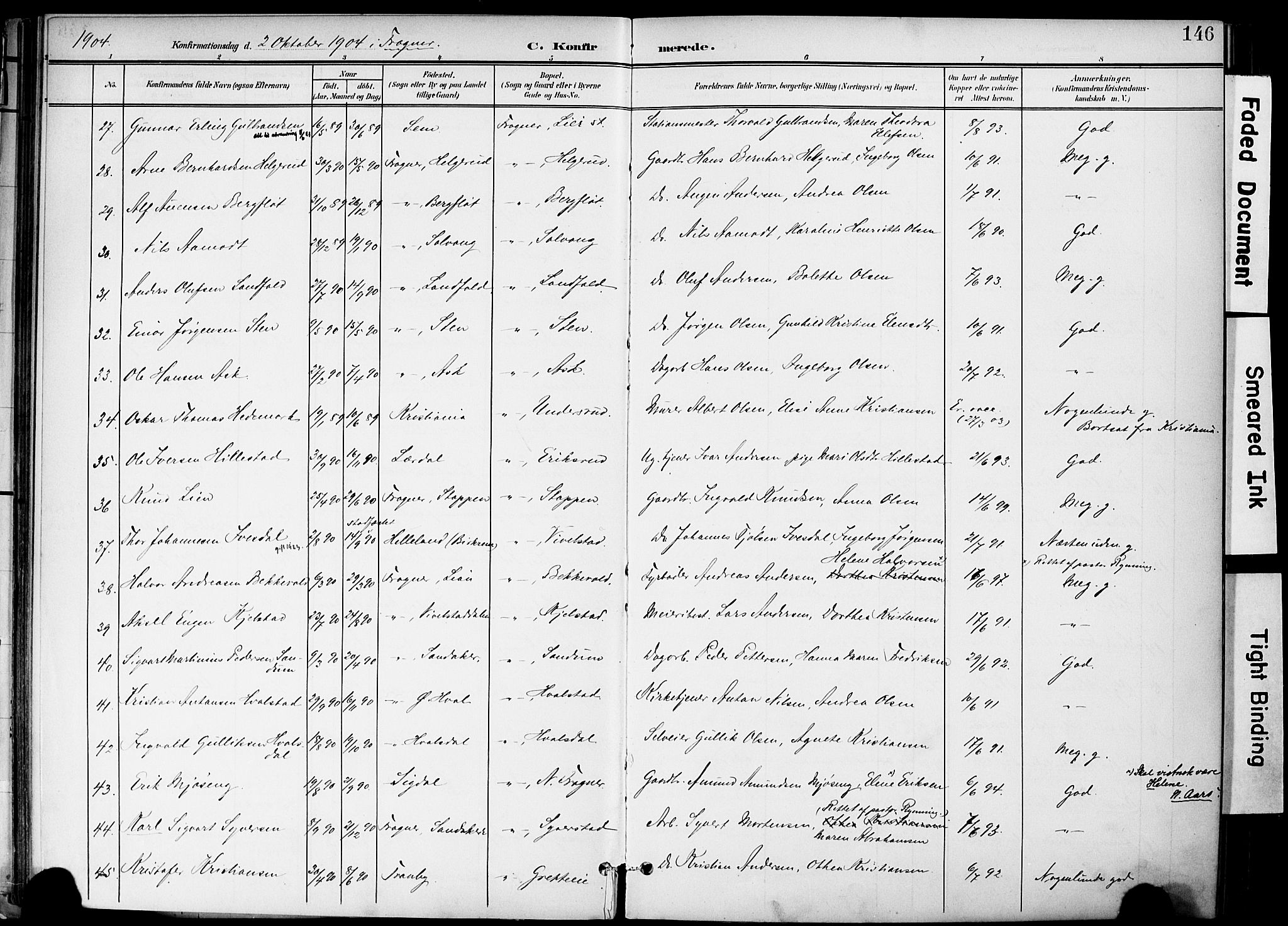 Lier kirkebøker, AV/SAKO-A-230/F/Fa/L0017: Parish register (official) no. I 17, 1901-1908, p. 146