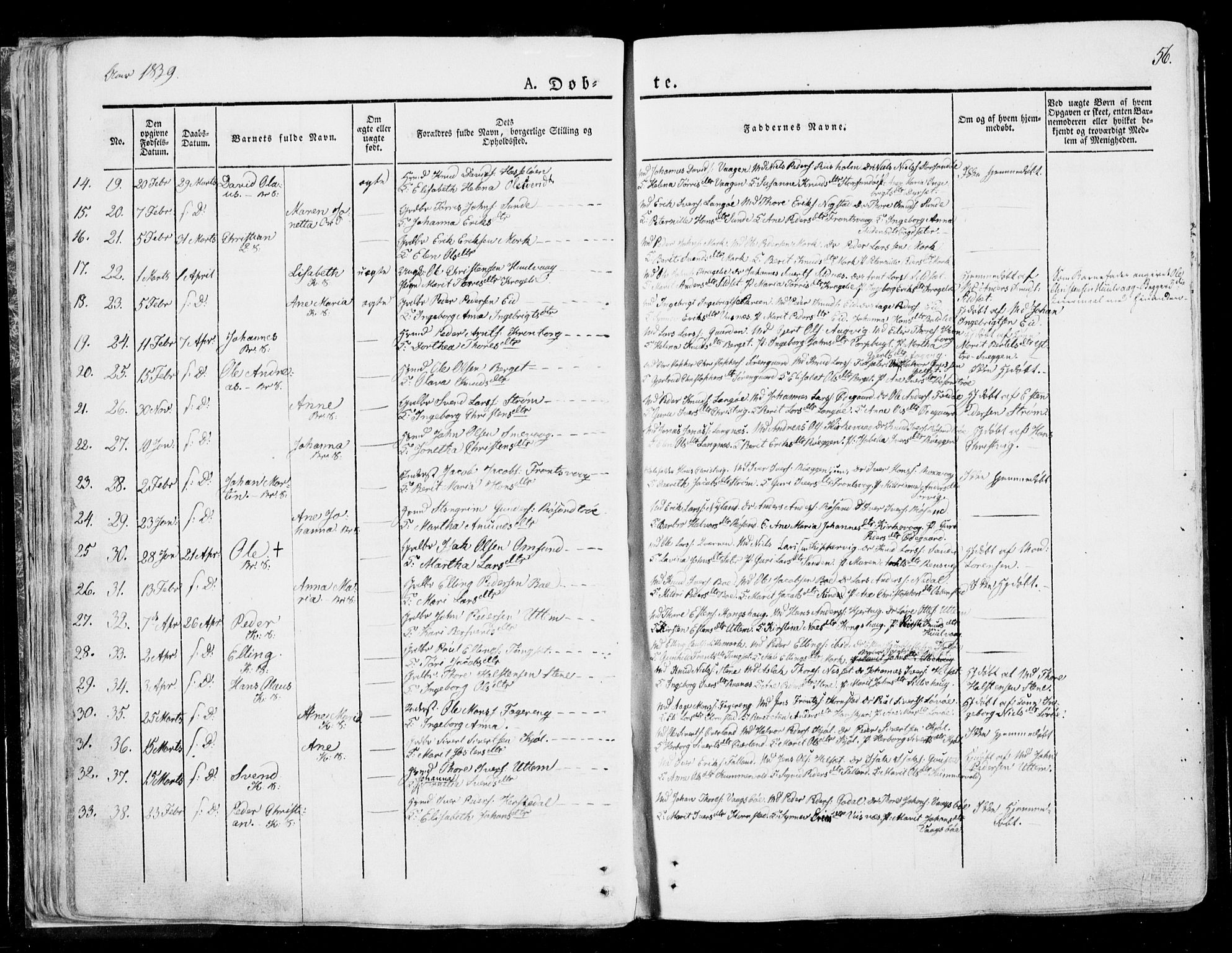 Ministerialprotokoller, klokkerbøker og fødselsregistre - Møre og Romsdal, AV/SAT-A-1454/568/L0803: Parish register (official) no. 568A10, 1830-1853, p. 56