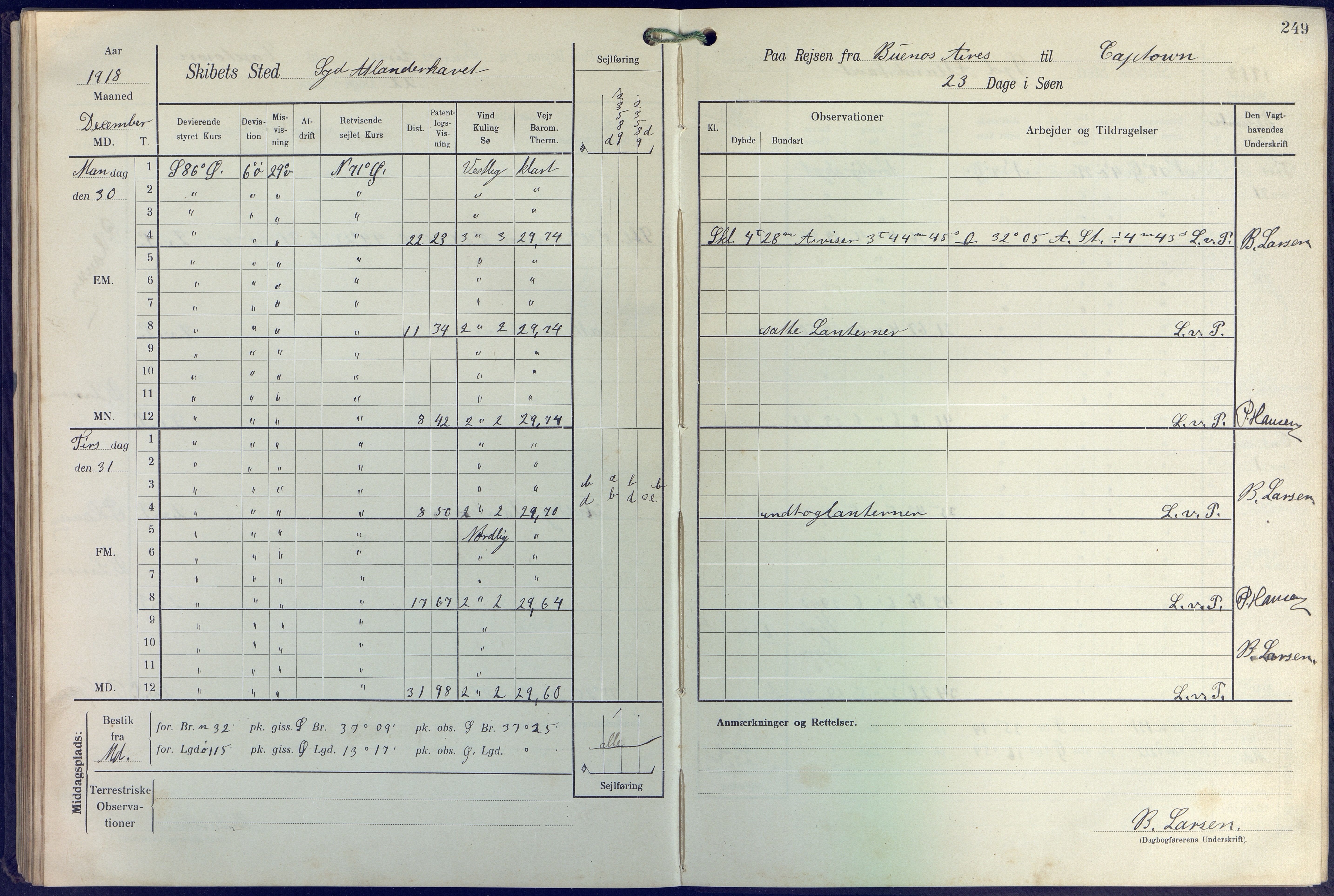 Fartøysarkivet, AAKS/PA-1934/F/L0271: Pehr Ugland (bark), 1917-1919, p. 249