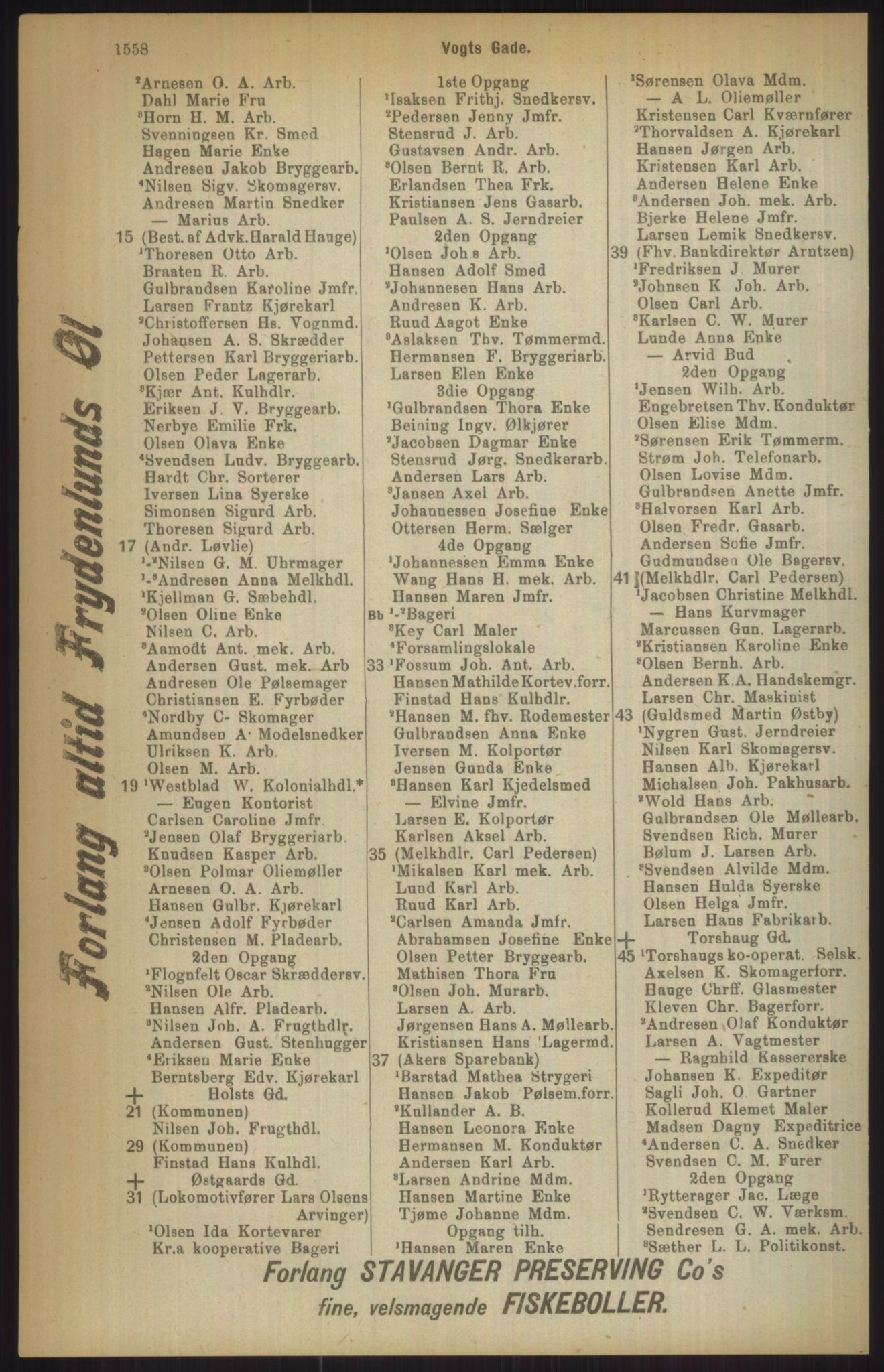 Kristiania/Oslo adressebok, PUBL/-, 1911, p. 1558