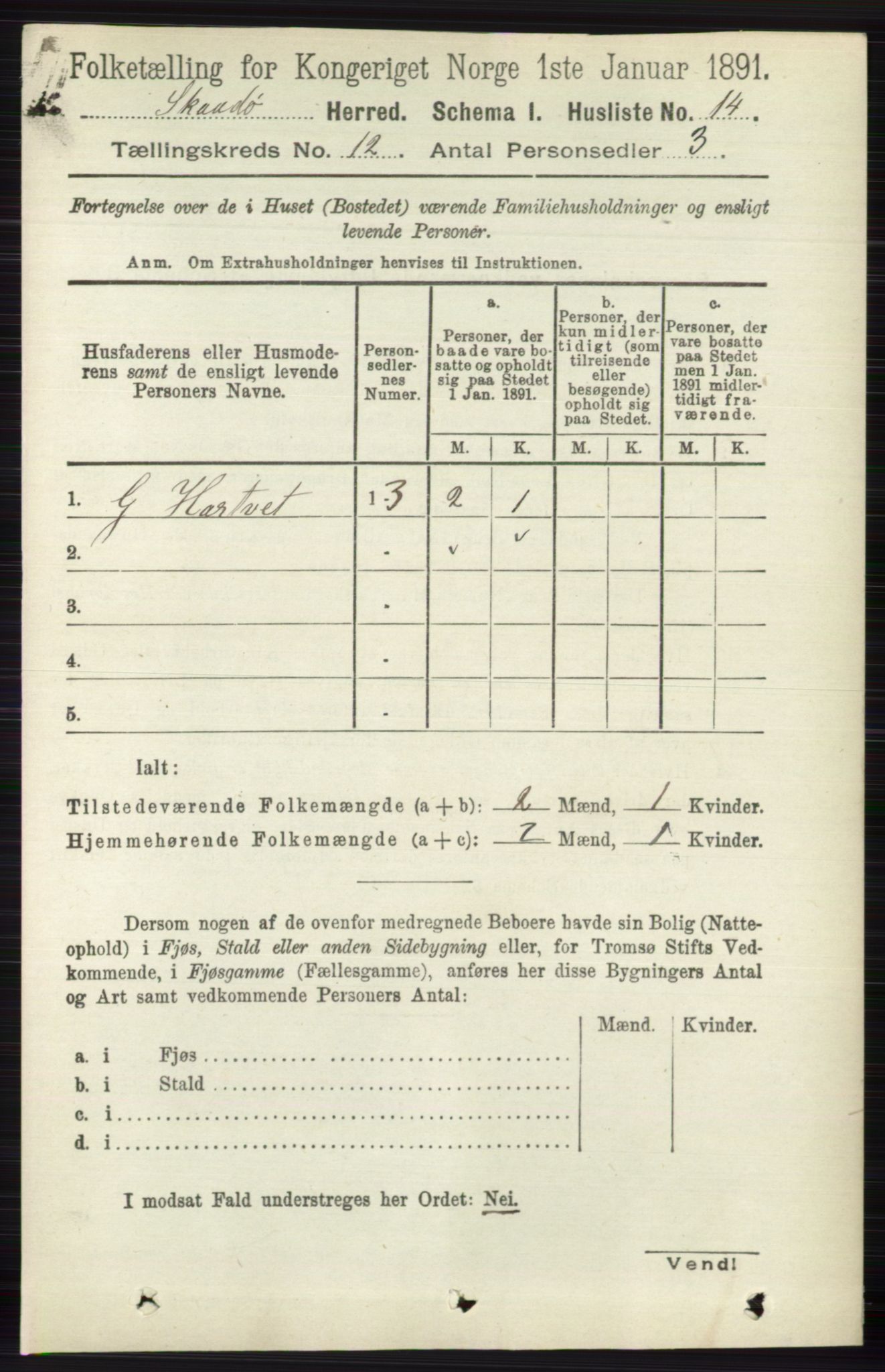 RA, 1891 census for 0815 Skåtøy, 1891, p. 4287