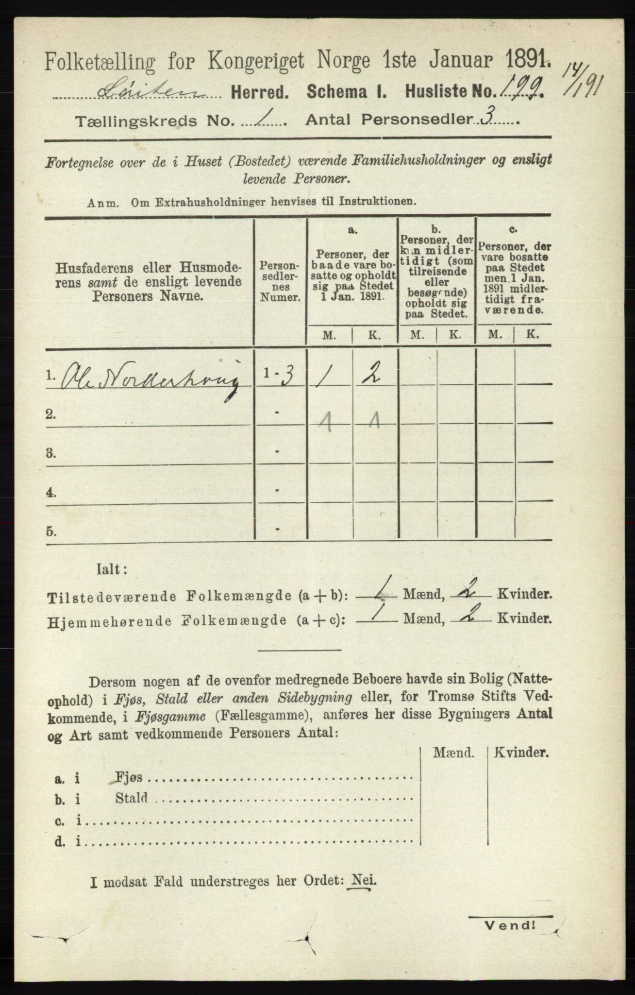 RA, 1891 census for 0415 Løten, 1891, p. 238