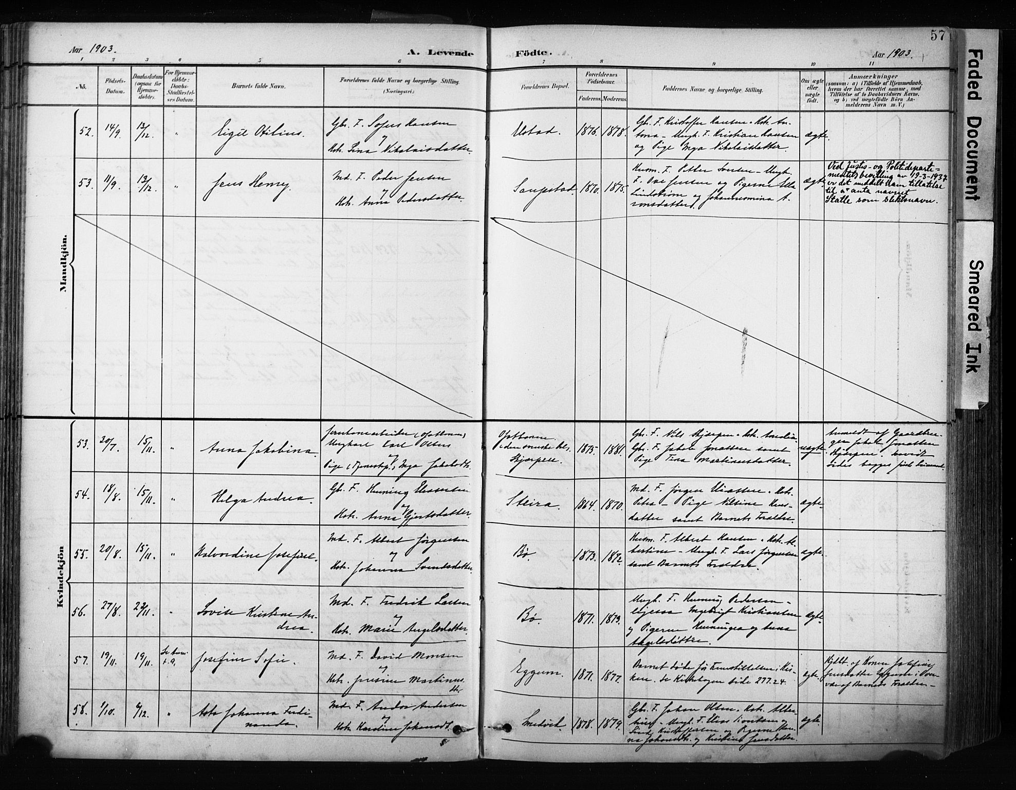 Ministerialprotokoller, klokkerbøker og fødselsregistre - Nordland, AV/SAT-A-1459/880/L1134: Parish register (official) no. 880A08, 1899-1908, p. 57