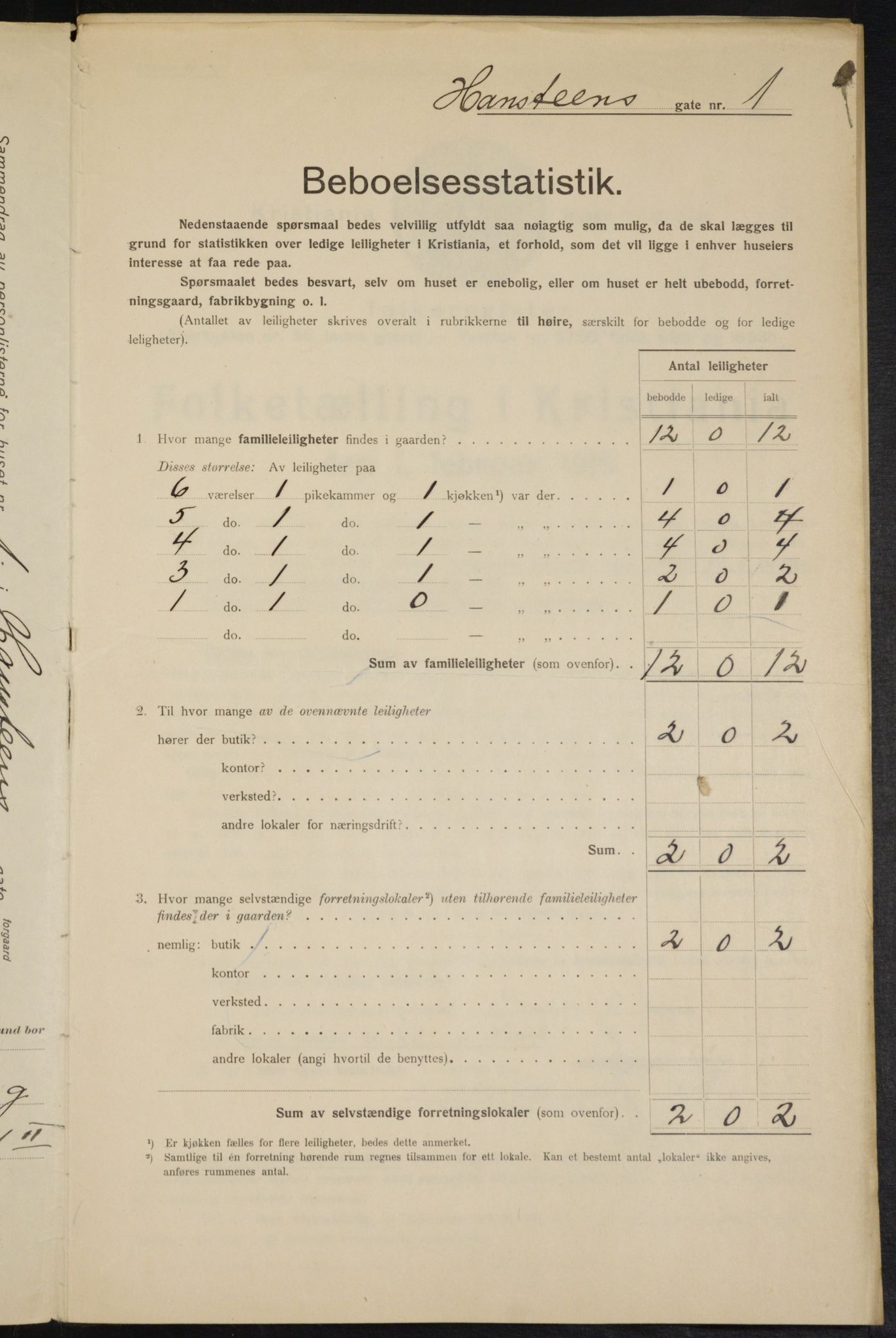 OBA, Municipal Census 1915 for Kristiania, 1915, p. 34349