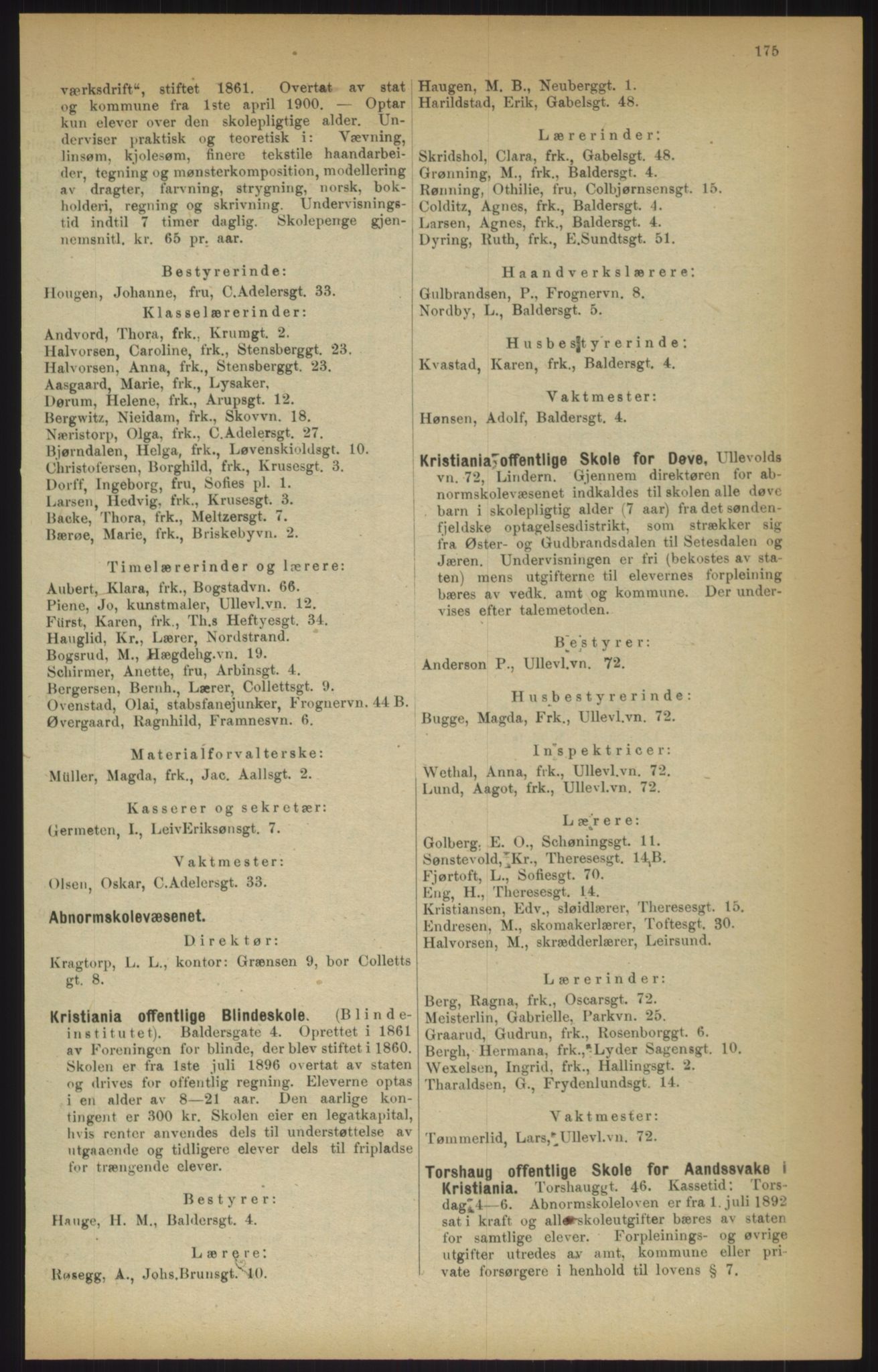 Kristiania/Oslo adressebok, PUBL/-, 1915, p. 175