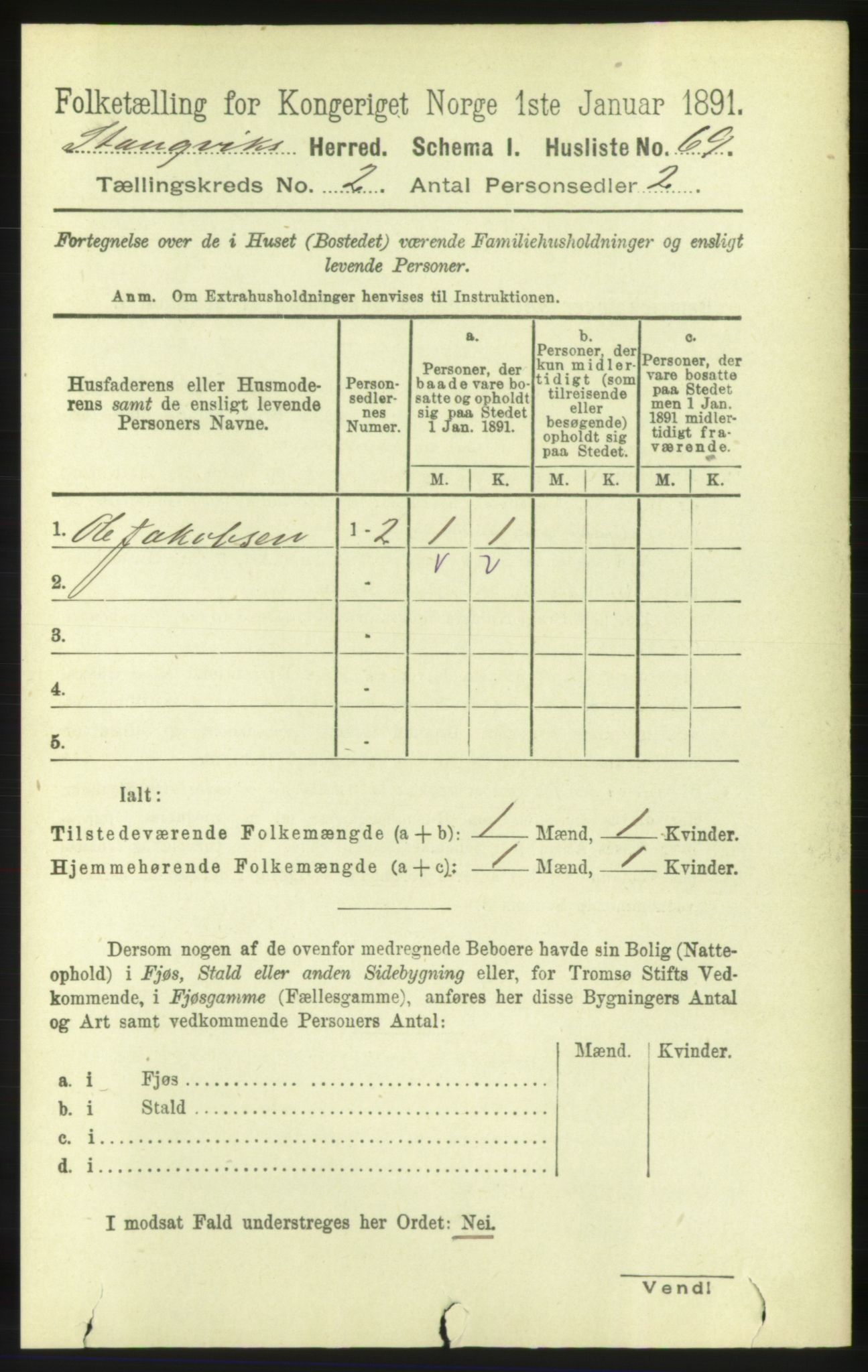 RA, 1891 census for 1564 Stangvik, 1891, p. 654