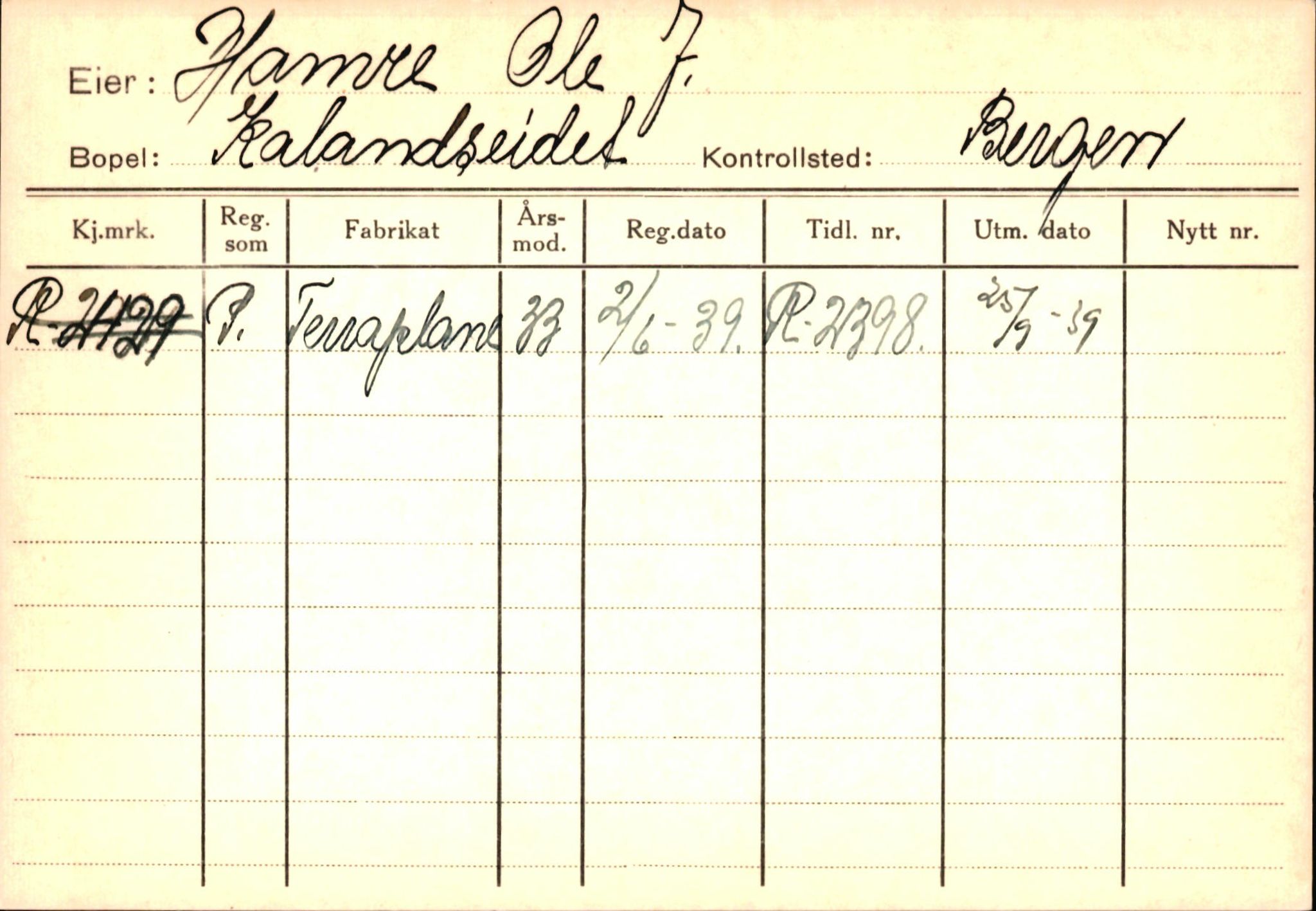 Statens vegvesen, Hordaland vegkontor, AV/SAB-A-5201/2/Ha/L0018: R-eierkort H, 1920-1971, p. 679