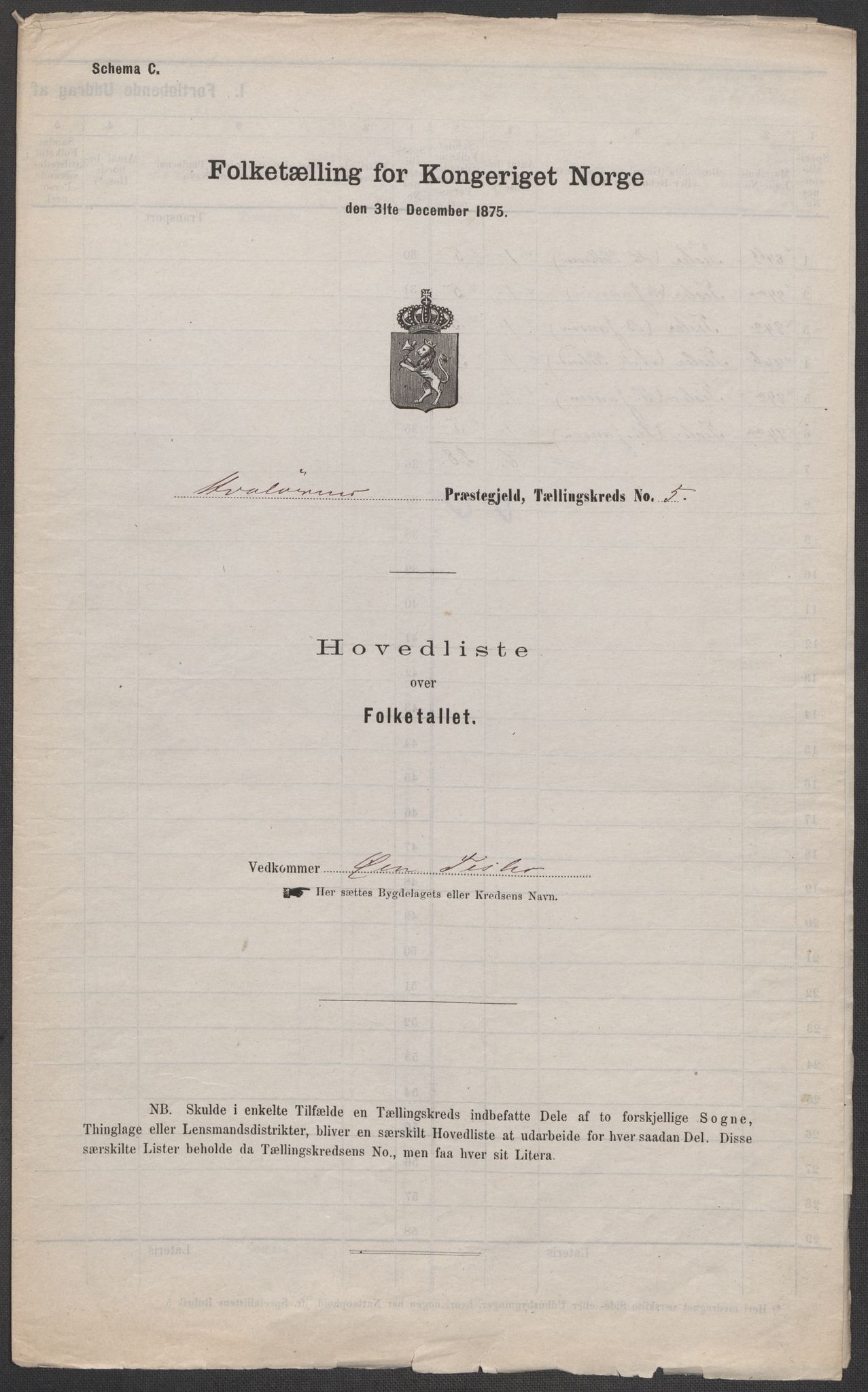 RA, 1875 census for 0111P Hvaler, 1875, p. 19