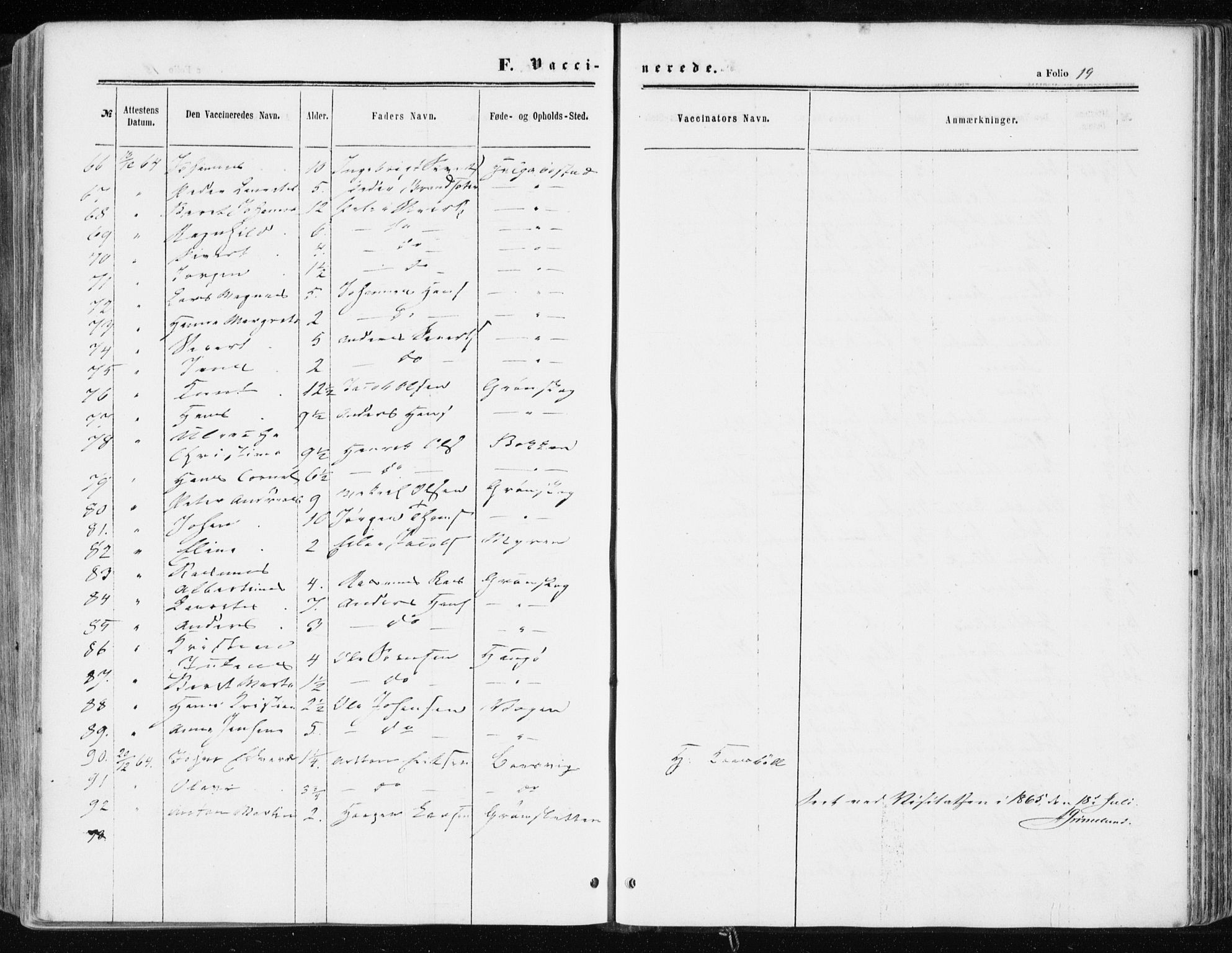 Ministerialprotokoller, klokkerbøker og fødselsregistre - Sør-Trøndelag, AV/SAT-A-1456/634/L0531: Parish register (official) no. 634A07, 1861-1870, p. 19