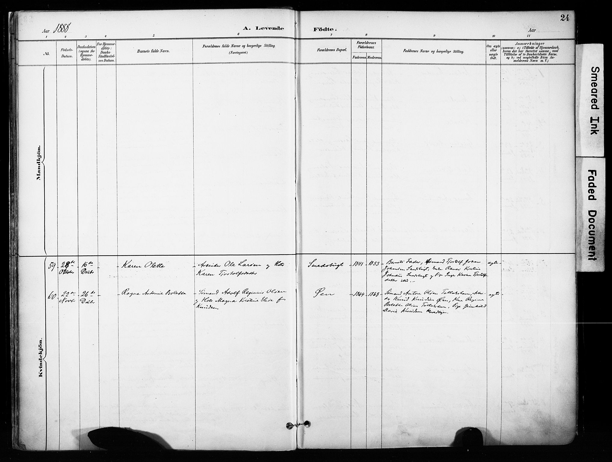 Kragerø kirkebøker, AV/SAKO-A-278/F/Fa/L0013: Parish register (official) no. 13, 1887-1915, p. 24