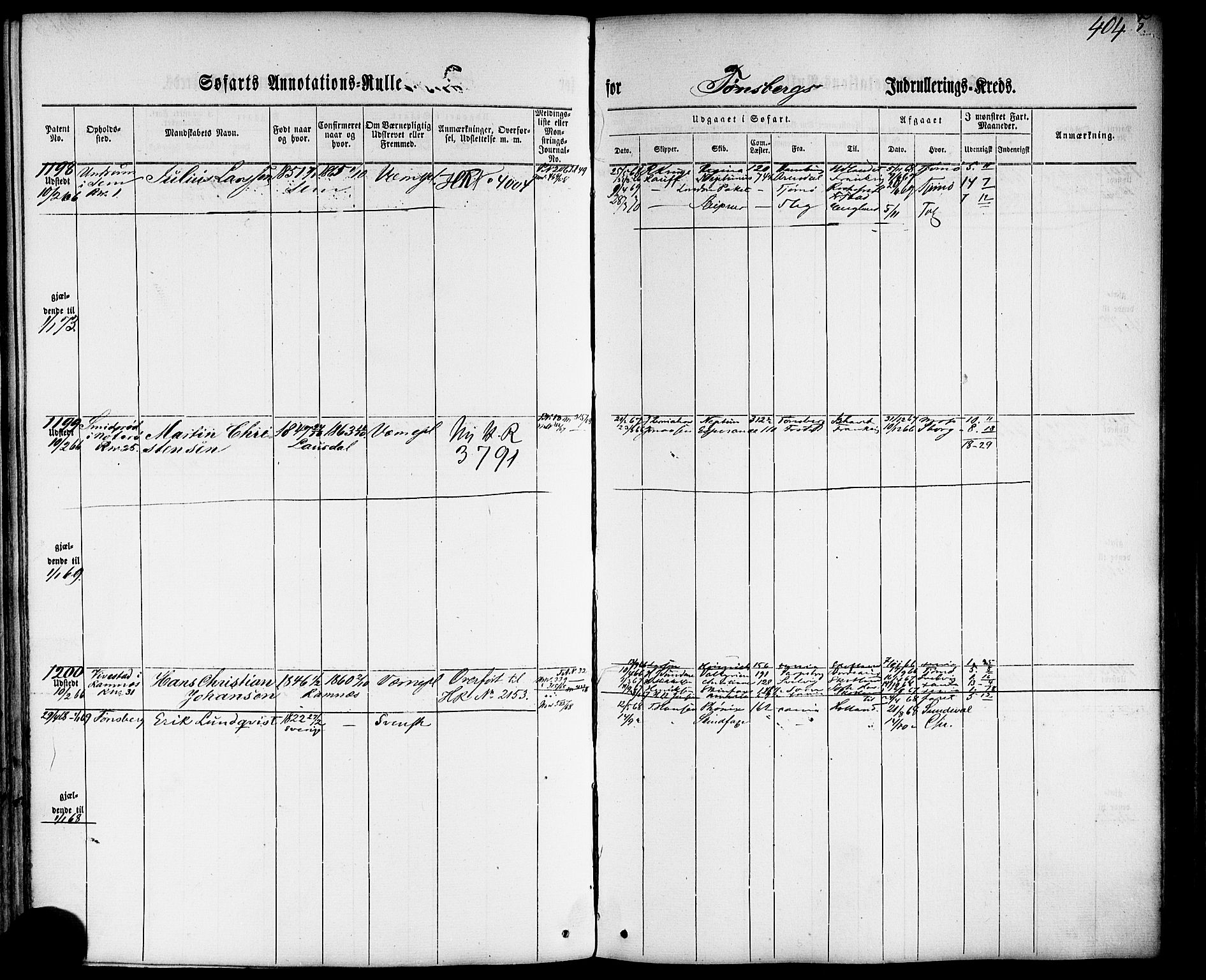 Tønsberg innrulleringskontor, AV/SAKO-A-786/F/Fb/L0001: Annotasjonsrulle Patent nr. 1-1724, 1860-1868, p. 423