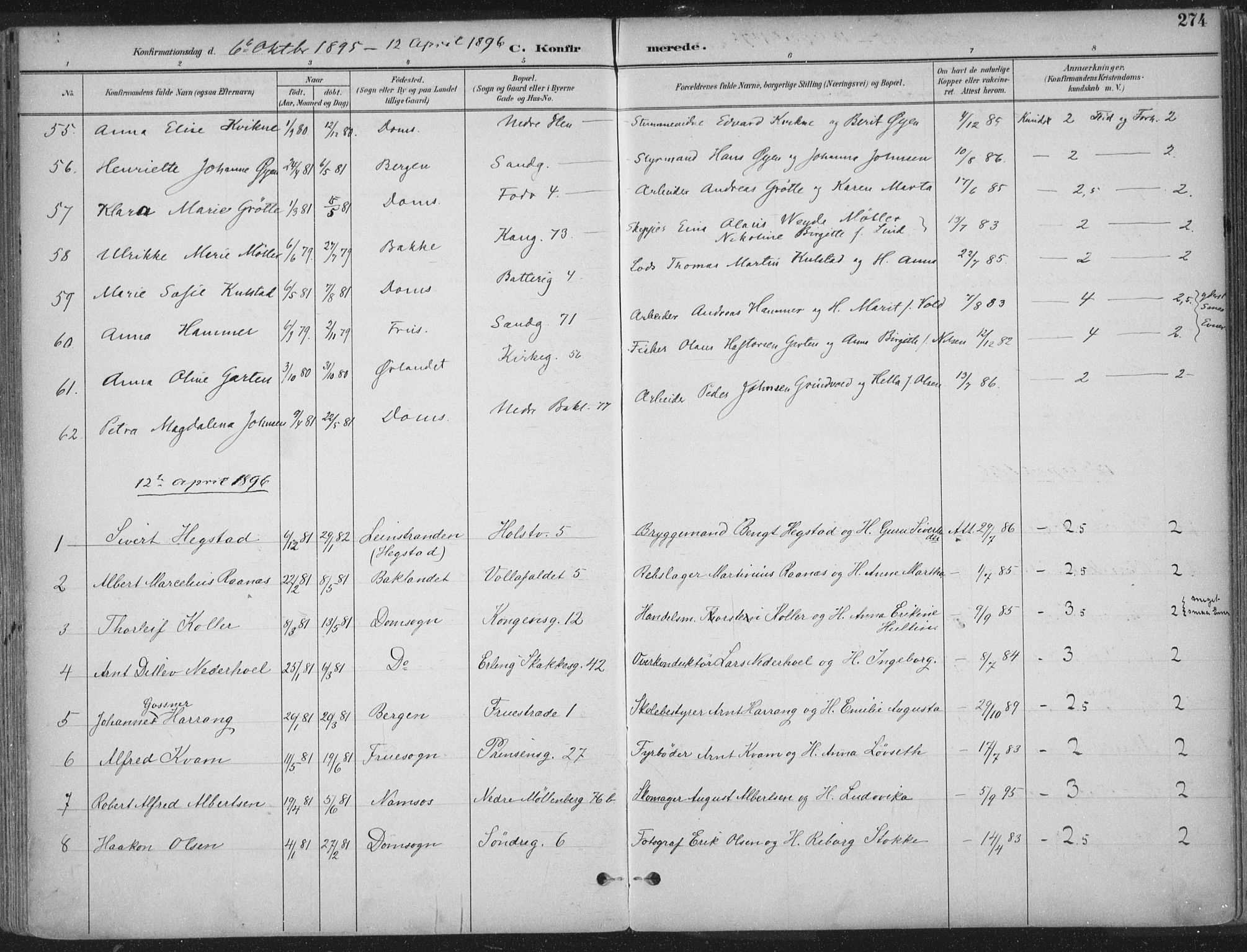 Ministerialprotokoller, klokkerbøker og fødselsregistre - Sør-Trøndelag, AV/SAT-A-1456/601/L0062: Parish register (official) no. 601A30, 1891-1911, p. 274