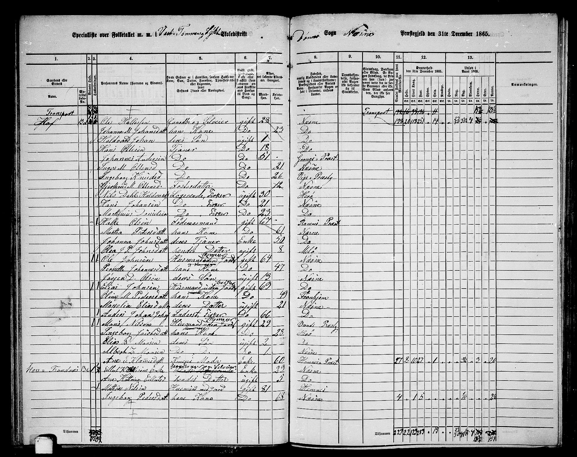 RA, 1865 census for Nesna, 1865, p. 47