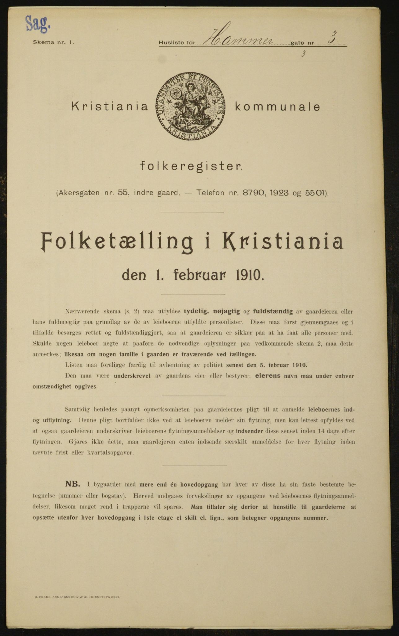 OBA, Municipal Census 1910 for Kristiania, 1910, p. 32193