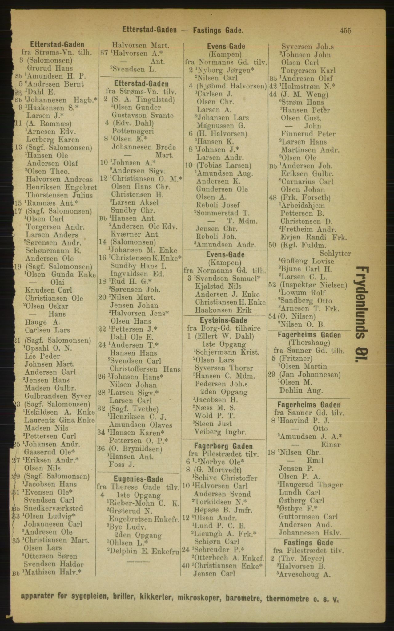 Kristiania/Oslo adressebok, PUBL/-, 1889, p. 455