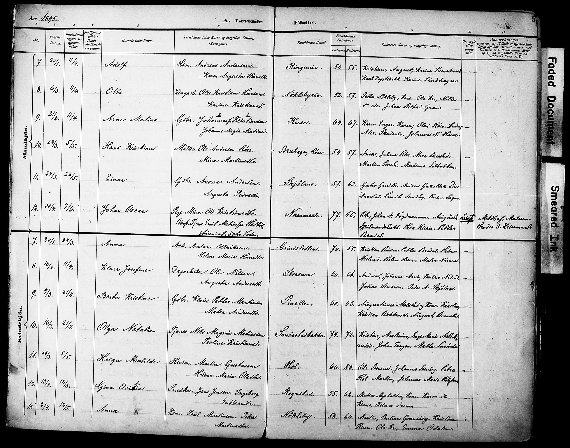 Vestre Toten prestekontor, AV/SAH-PREST-108/H/Ha/Haa/L0013: Parish register (official) no. 13, 1895-1911, p. 5