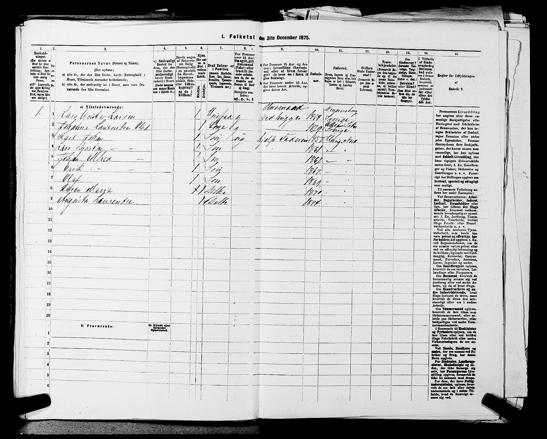 SAKO, 1875 census for 0613L Norderhov/Norderhov, Haug og Lunder, 1875, p. 1851