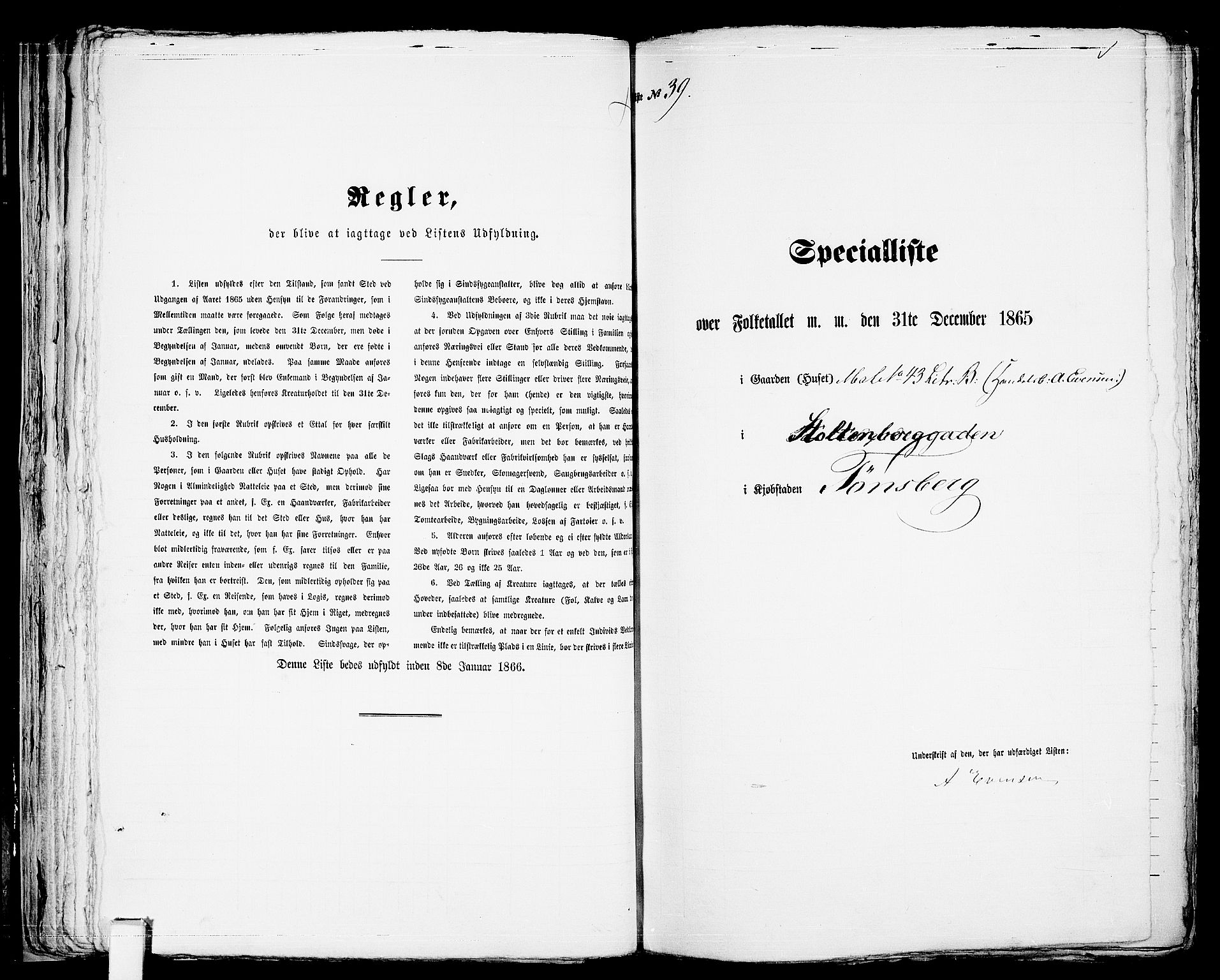 RA, 1865 census for Tønsberg, 1865, p. 91