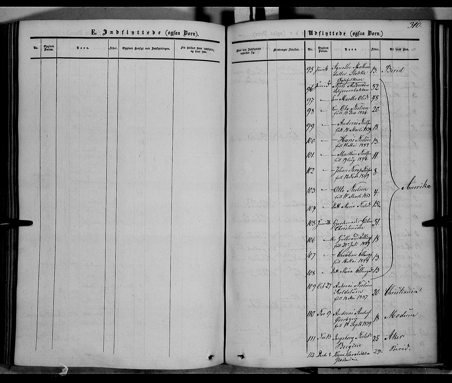 Vardal prestekontor, SAH/PREST-100/H/Ha/Haa/L0006: Parish register (official) no. 6, 1854-1866, p. 310