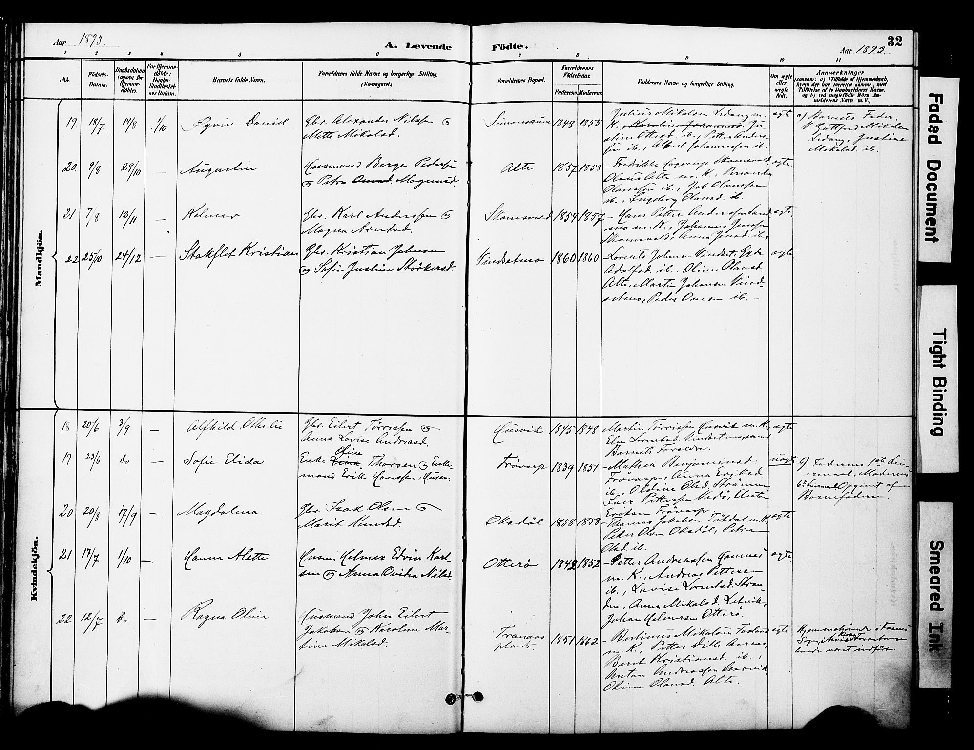 Ministerialprotokoller, klokkerbøker og fødselsregistre - Nord-Trøndelag, SAT/A-1458/774/L0628: Parish register (official) no. 774A02, 1887-1903, p. 32
