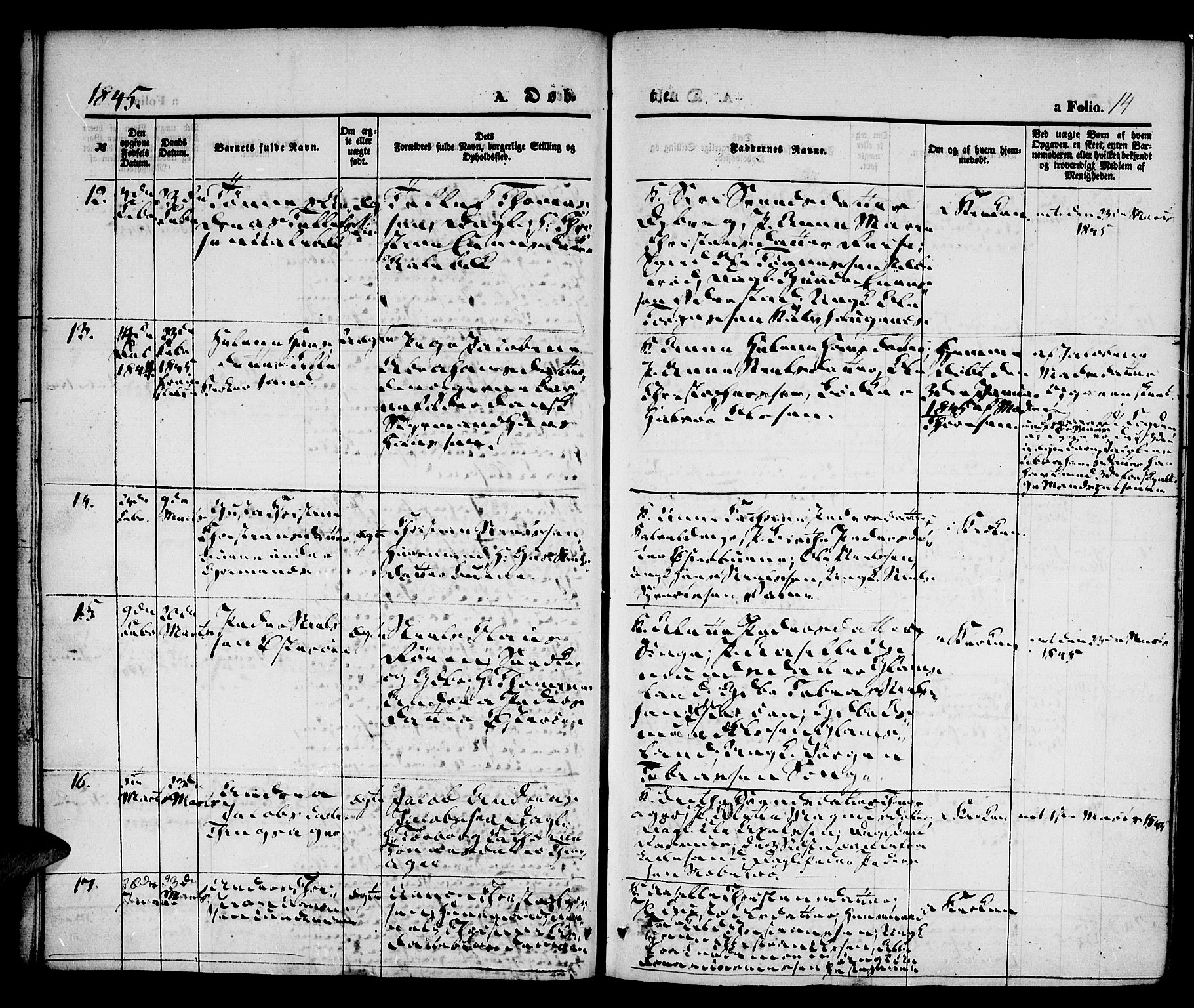 Vestre Moland sokneprestkontor, SAK/1111-0046/F/Fa/Fab/L0005: Parish register (official) no. A 5, 1841-1849, p. 14