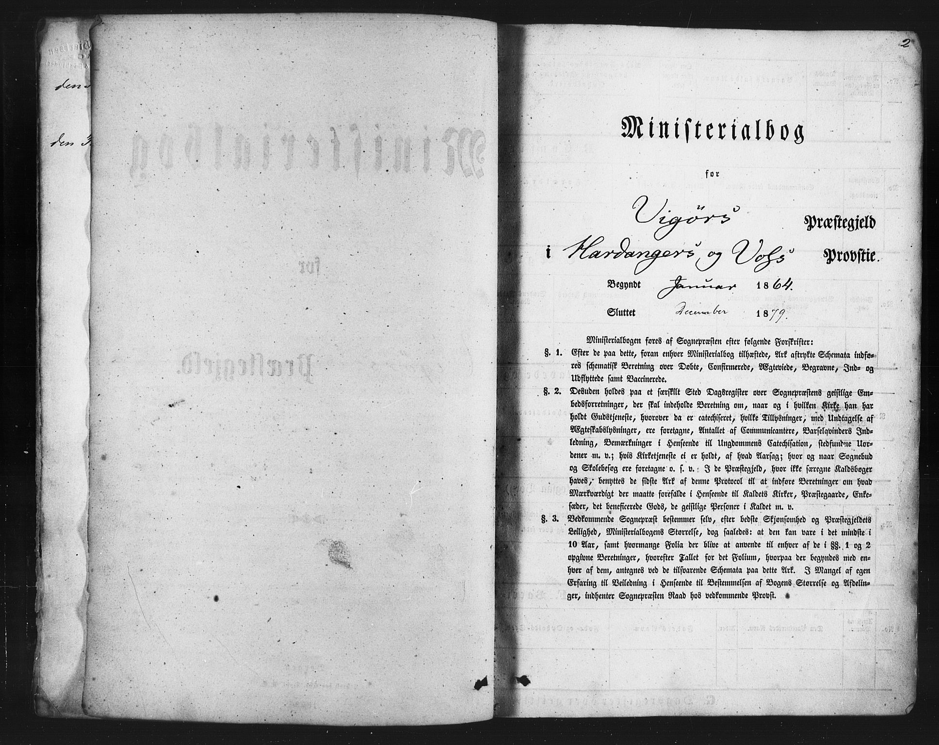 Kvam sokneprestembete, SAB/A-76201/H/Haa: Parish register (official) no. A 9, 1864-1879, p. 2