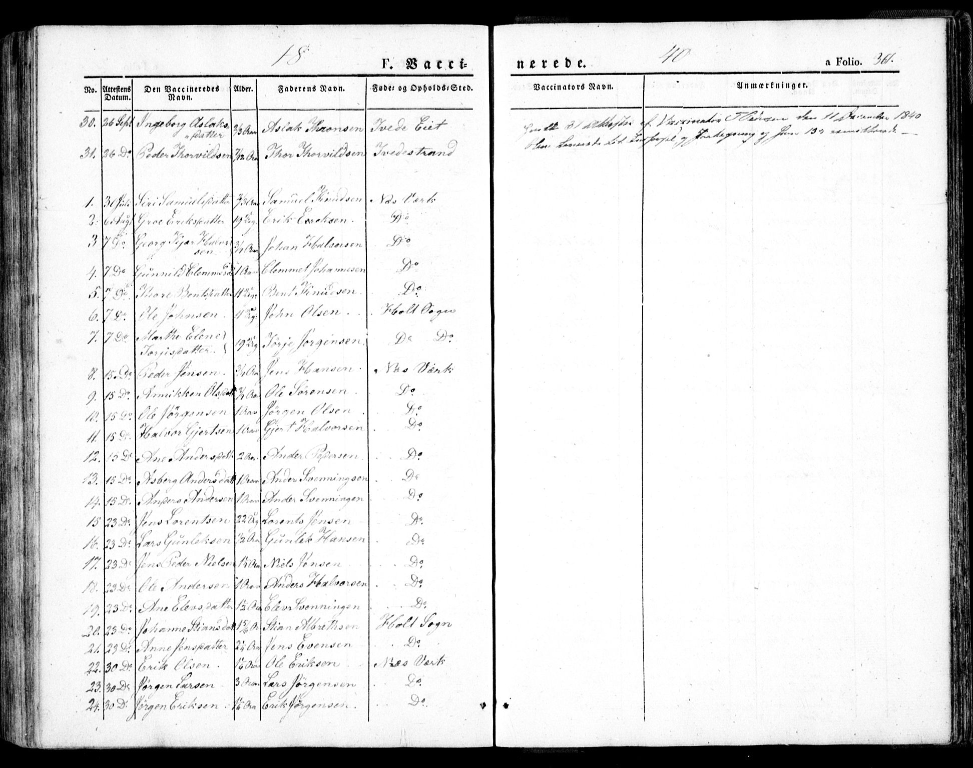 Holt sokneprestkontor, AV/SAK-1111-0021/F/Fa/L0007: Parish register (official) no. A 7, 1836-1848, p. 361