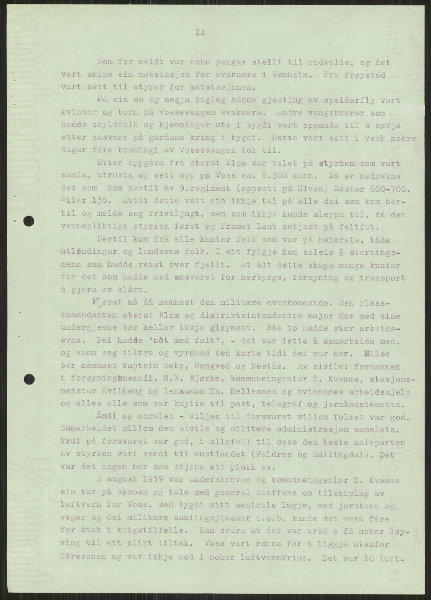 Forsvaret, Forsvarets krigshistoriske avdeling, AV/RA-RAFA-2017/Y/Ya/L0015: II-C-11-31 - Fylkesmenn.  Rapporter om krigsbegivenhetene 1940., 1940, p. 447