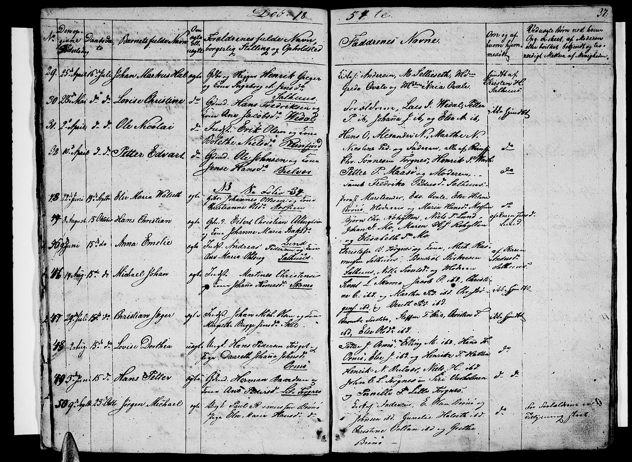 Ministerialprotokoller, klokkerbøker og fødselsregistre - Nordland, AV/SAT-A-1459/813/L0211: Parish register (copy) no. 813C03, 1842-1863, p. 37