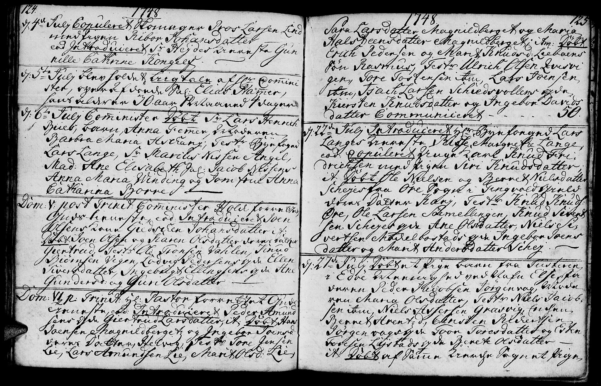Ministerialprotokoller, klokkerbøker og fødselsregistre - Møre og Romsdal, SAT/A-1454/572/L0839: Parish register (official) no. 572A02, 1739-1754, p. 124-125