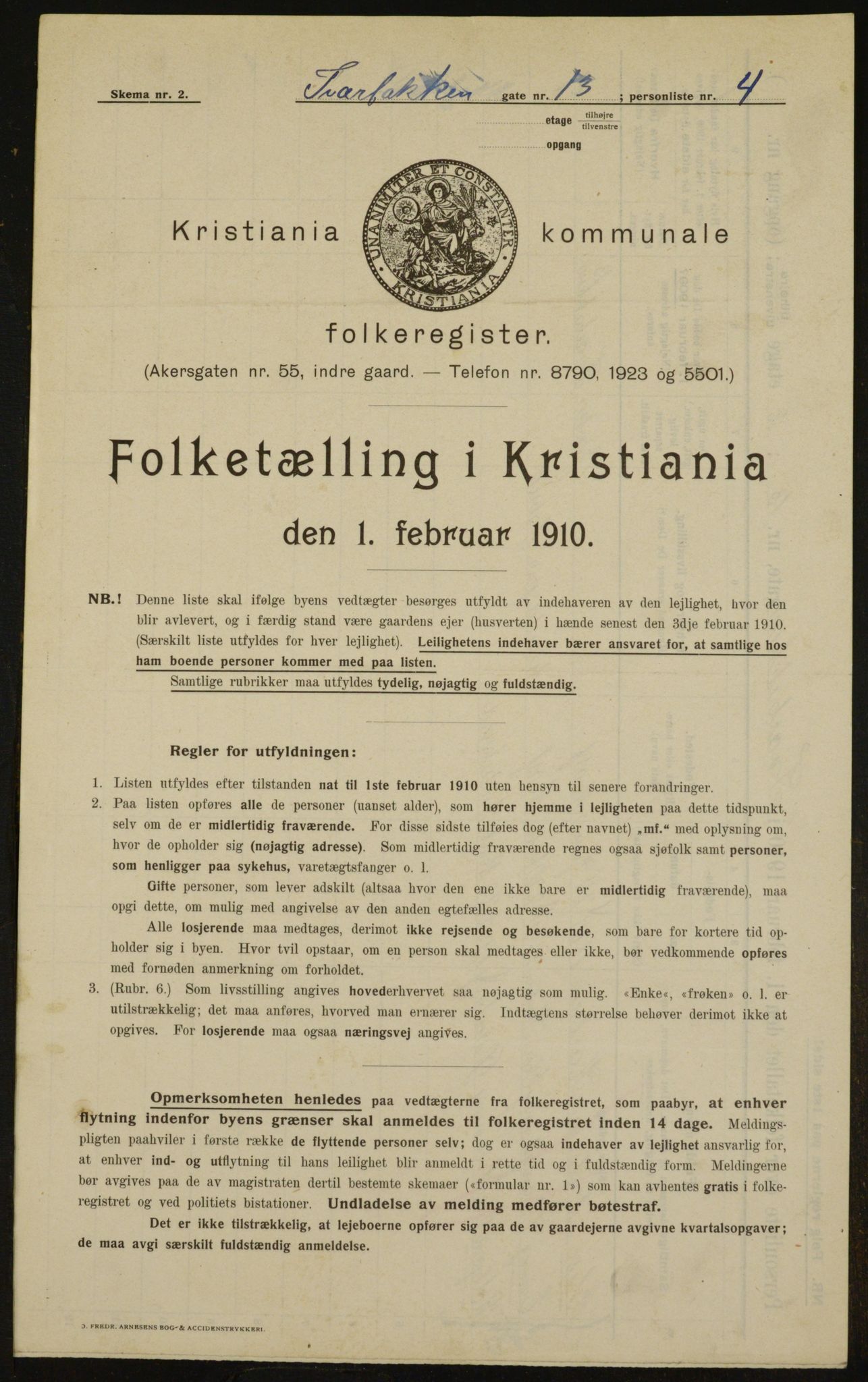 OBA, Municipal Census 1910 for Kristiania, 1910, p. 111502