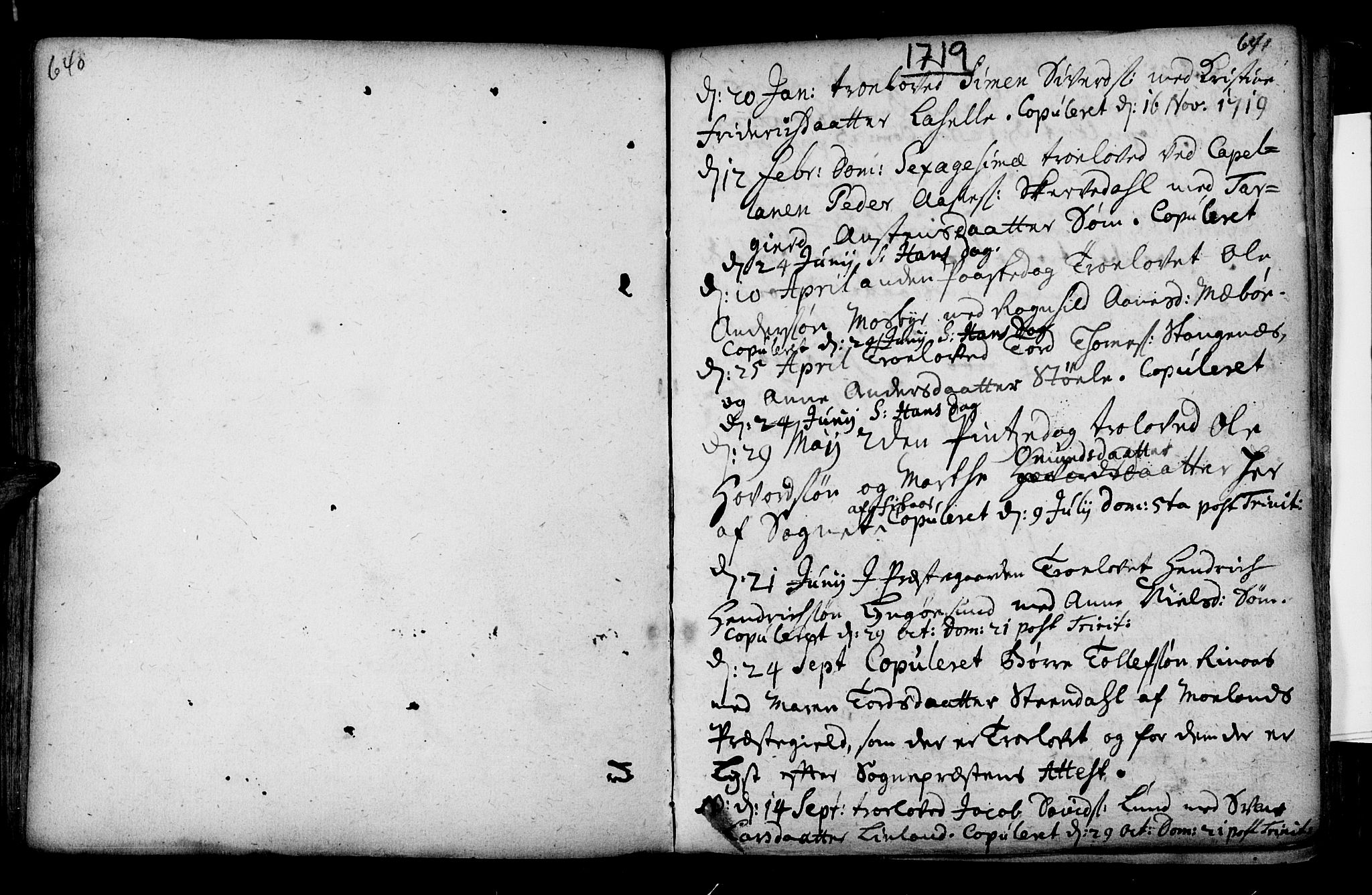 Oddernes sokneprestkontor, SAK/1111-0033/F/Fa/Faa/L0002: Parish register (official) no. A 2, 1719-1764, p. 640-641