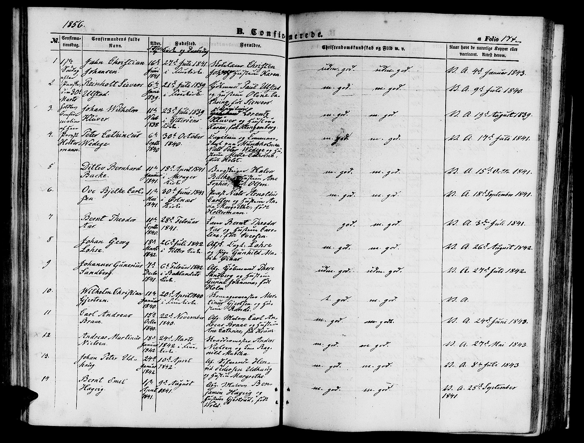 Ministerialprotokoller, klokkerbøker og fødselsregistre - Sør-Trøndelag, SAT/A-1456/602/L0138: Parish register (copy) no. 602C06, 1853-1858, p. 174
