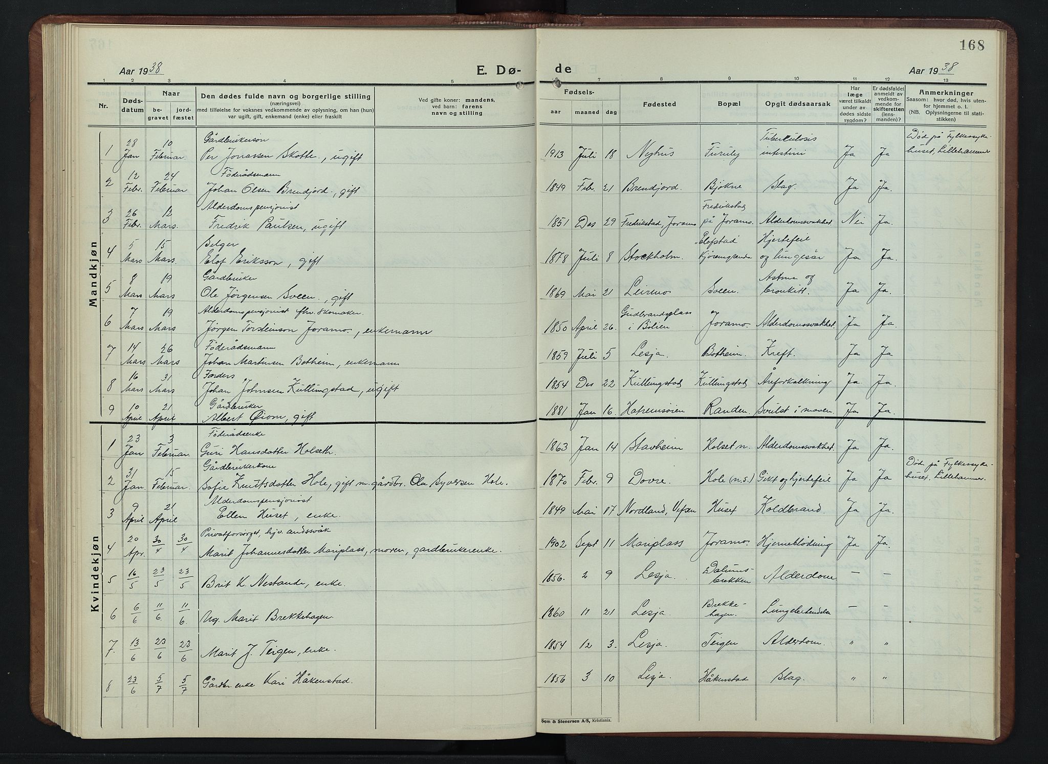 Lesja prestekontor, SAH/PREST-068/H/Ha/Hab/L0009: Parish register (copy) no. 9, 1924-1947, p. 168