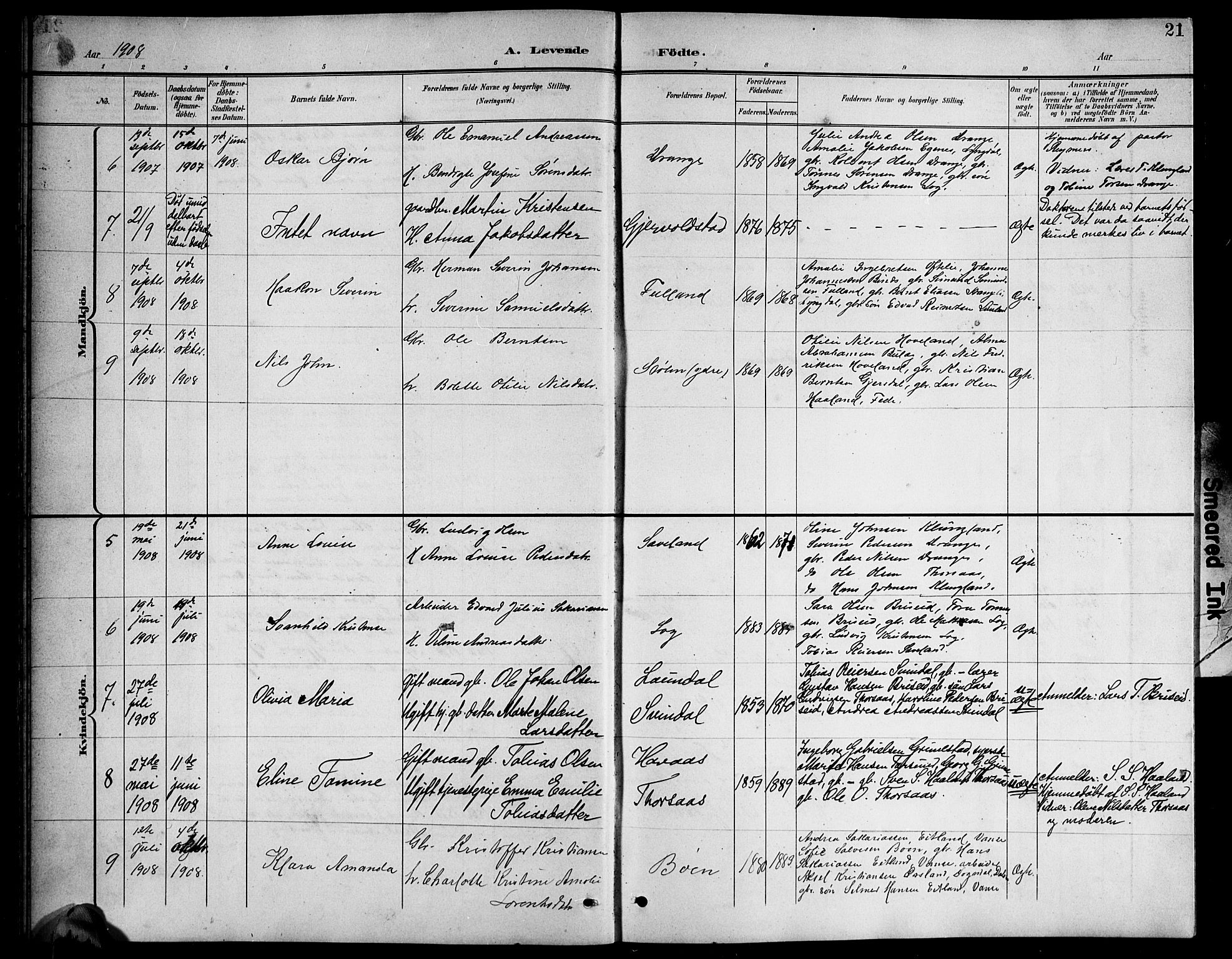 Herad sokneprestkontor, AV/SAK-1111-0018/F/Fb/Fba/L0005: Parish register (copy) no. B 5, 1899-1921, p. 22