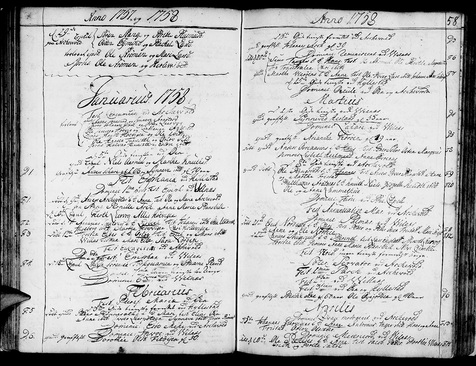 Askvoll sokneprestembete, SAB/A-79501/H/Haa/Haaa/L0008: Parish register (official) no. A 8, 1749-1775, p. 58
